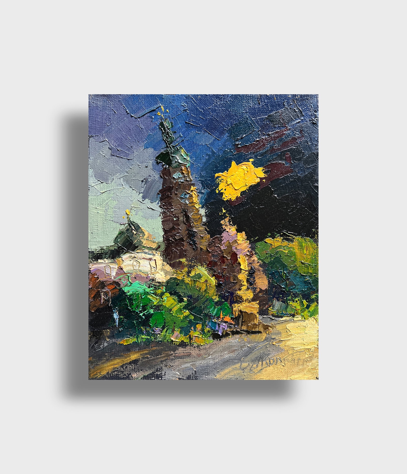 Oil painting with frame Evening Lviv Bernardine monastery K. Leonid - 10