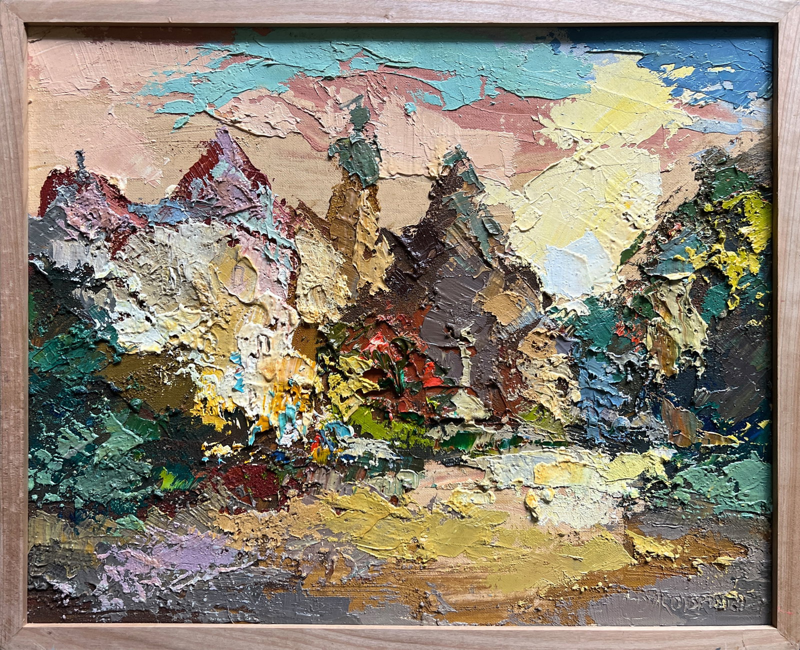 Oil painting with farme Halytska Square, Lviv K. Leonid: 586KK Painter: K. Leonid S?ze: 40x50 cm/ 15.74x19.68 inches Components: oil, canvas, cardboard Original painting CONDITION: exellent ERA:2020 ARTIST: Born in the village of Ostrov, what a beautiful na