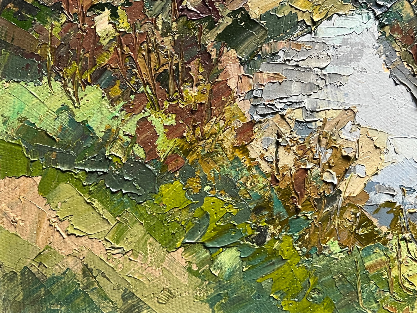 Oil painting with frame river in the Carpathians K. Leonid - 6