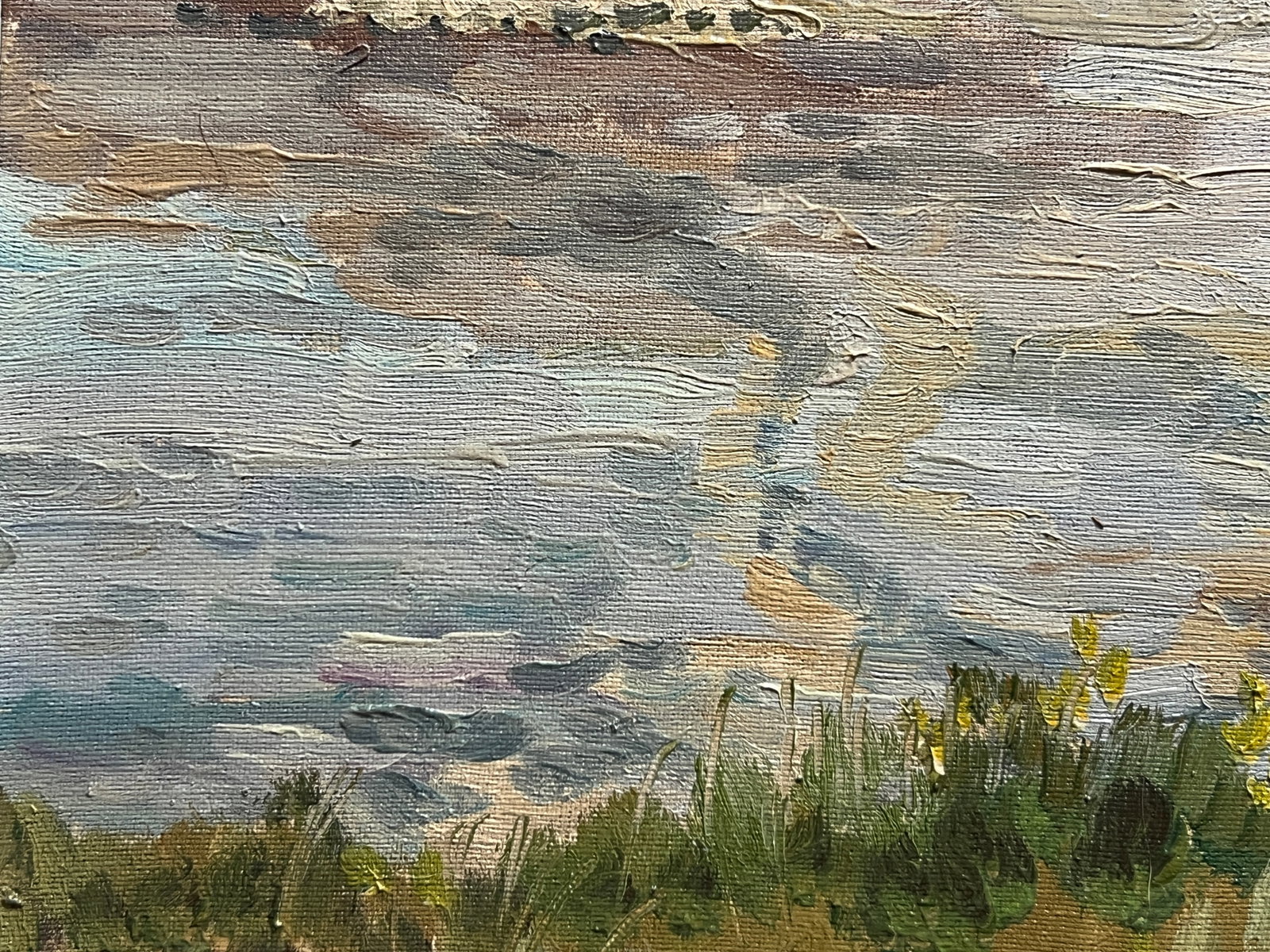 Oil painting with frame Carpathian river K. Leonid - 4