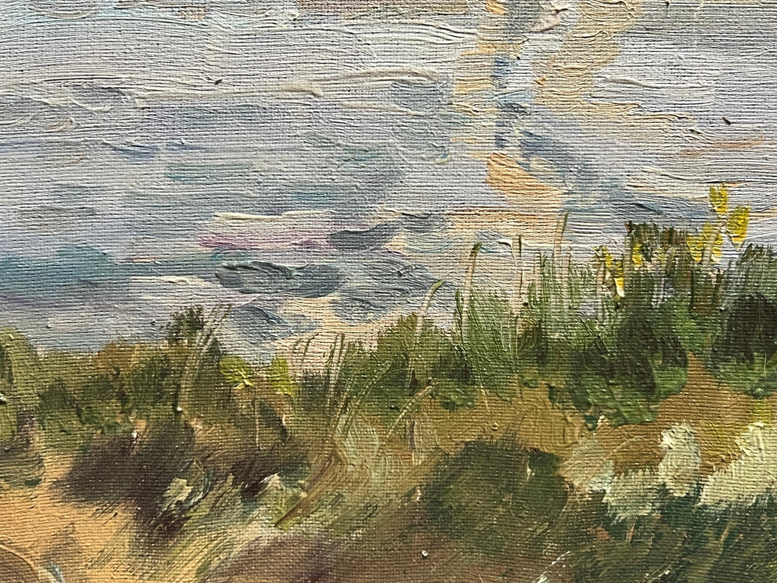 Oil painting with frame Carpathian river K. Leonid - 5