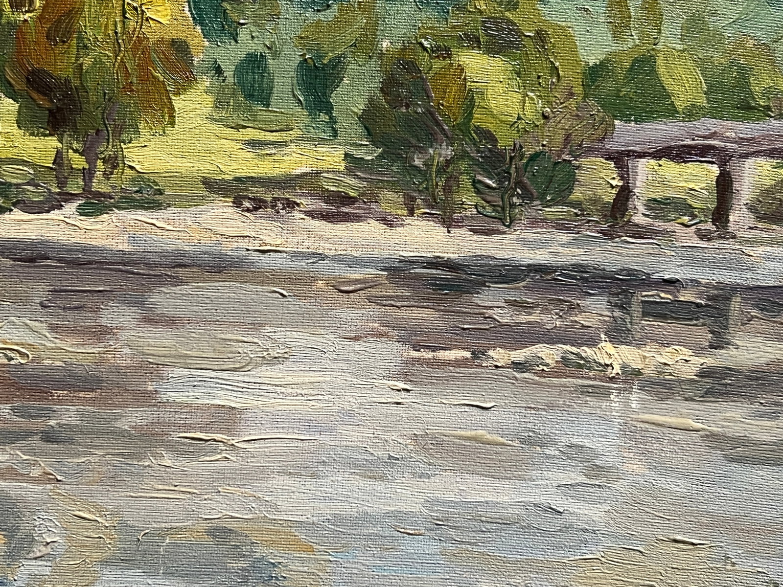 Oil painting with frame Carpathian river K. Leonid - 7