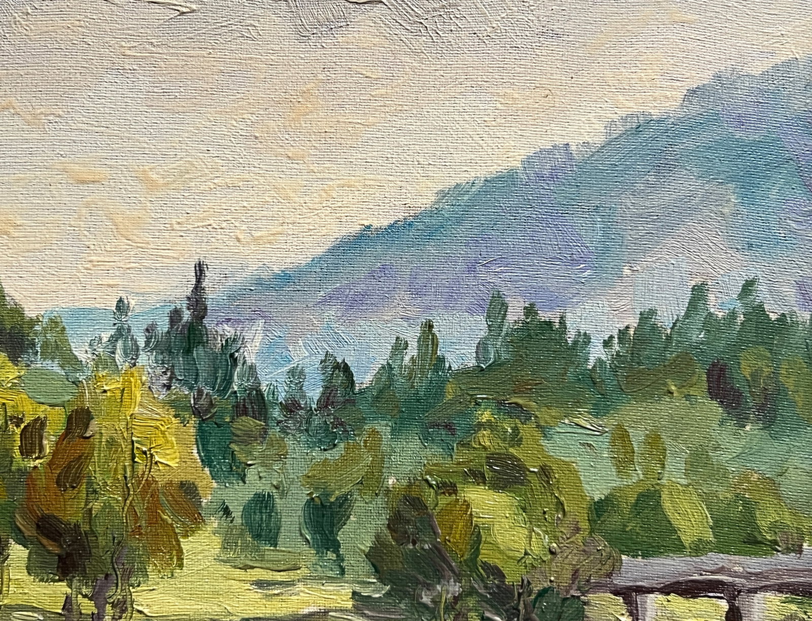 Oil painting with frame Carpathian river K. Leonid - 8