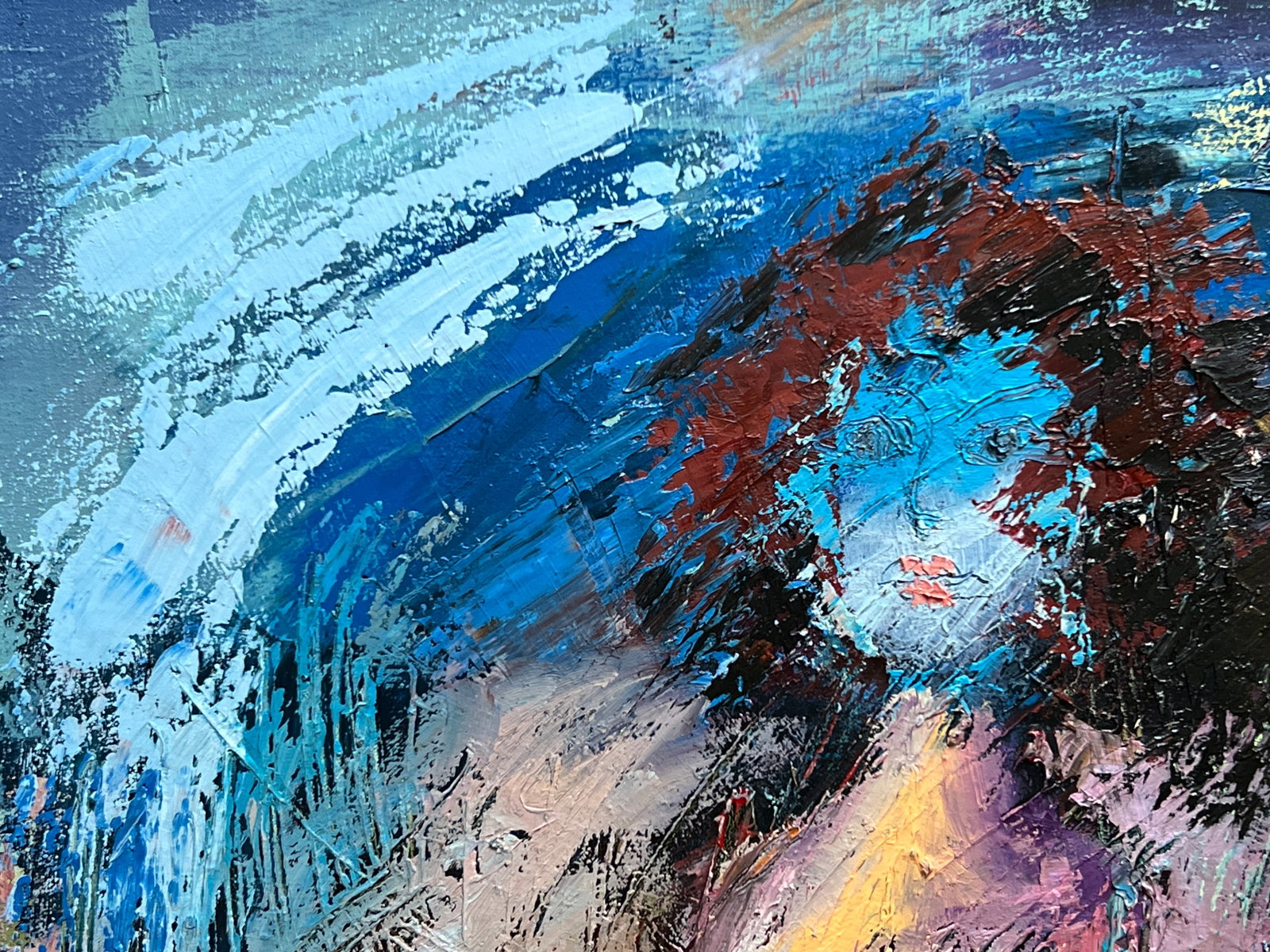 Abstract Oil painting with frame lady K. Leonid - 2