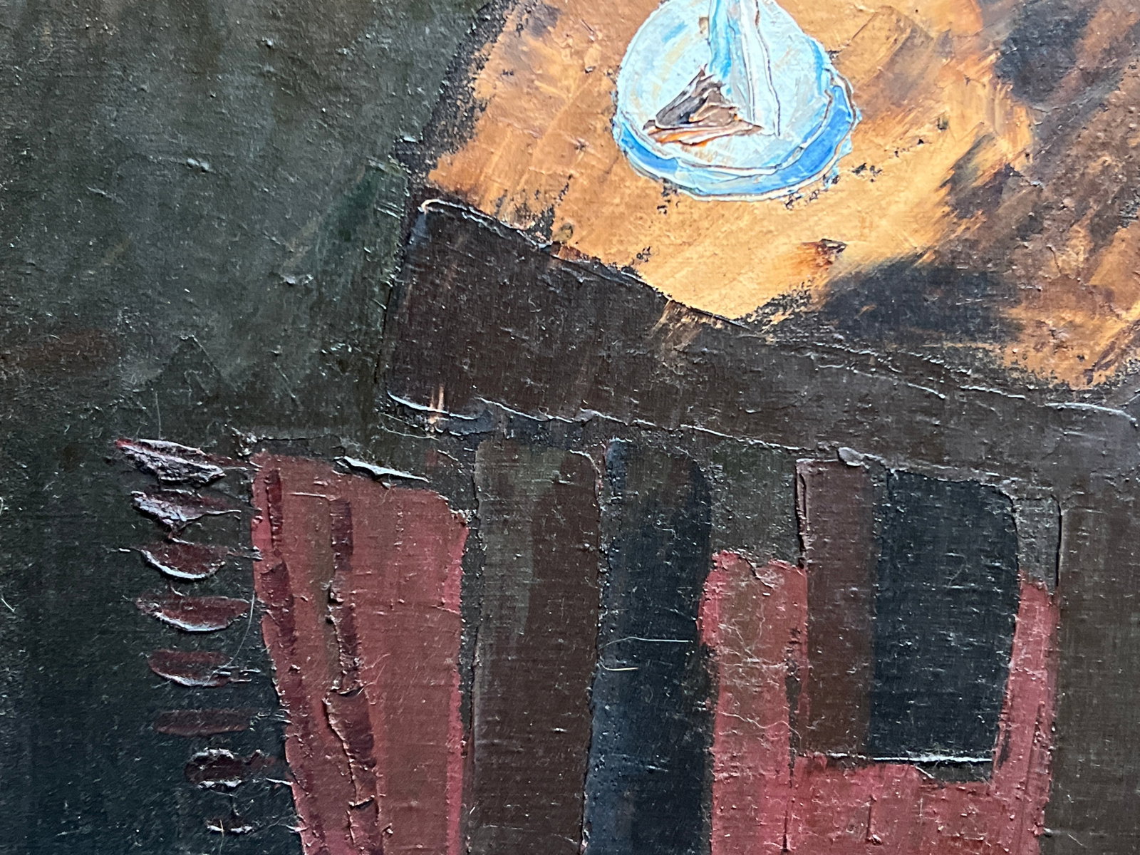 Abstract Oil painting with frame stationery button K. Leonid - 5
