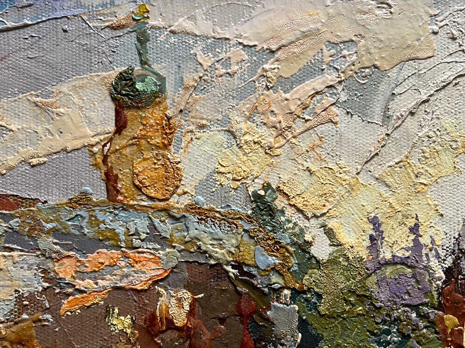 Oil painting with frame Lviv market square K. Leonid - 3