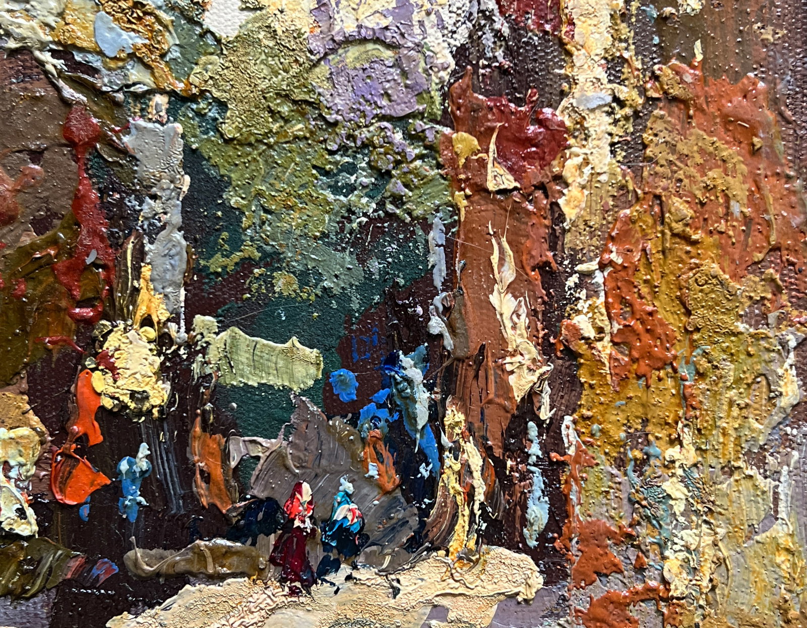 Oil painting with frame Lviv market square K. Leonid - 5