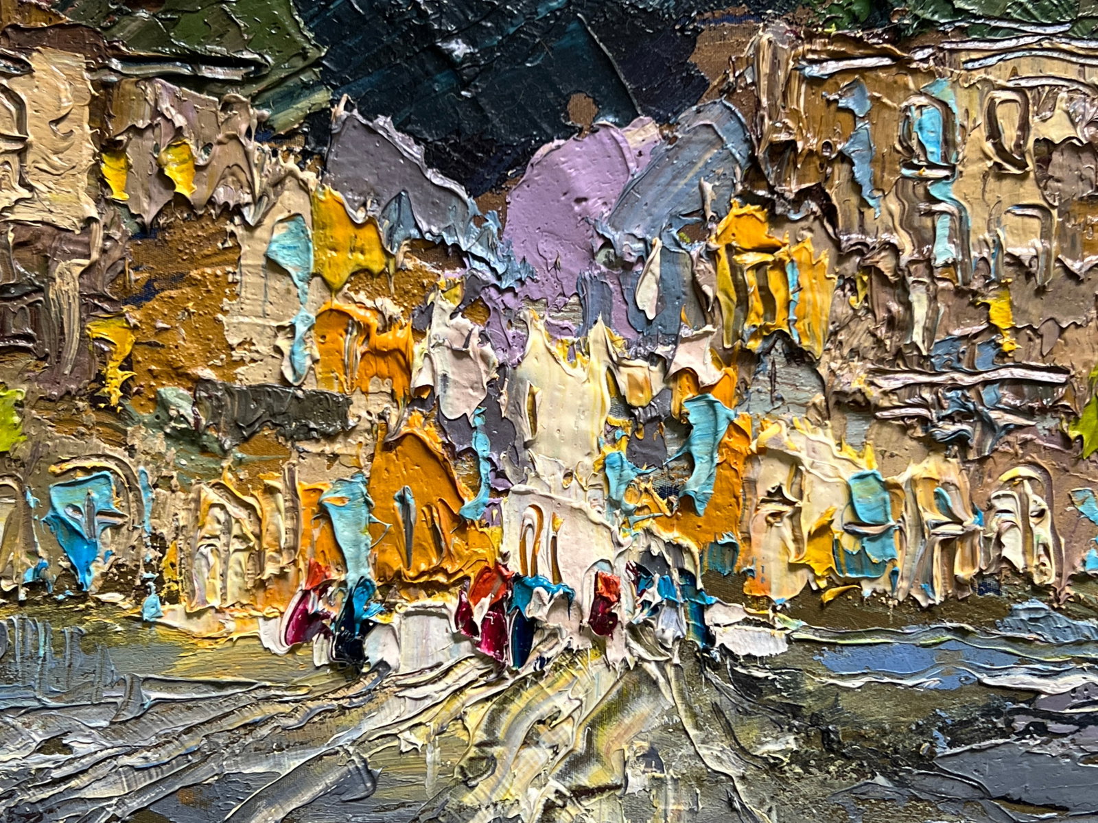 Oil painting with frame evening City K. Leonid - 5