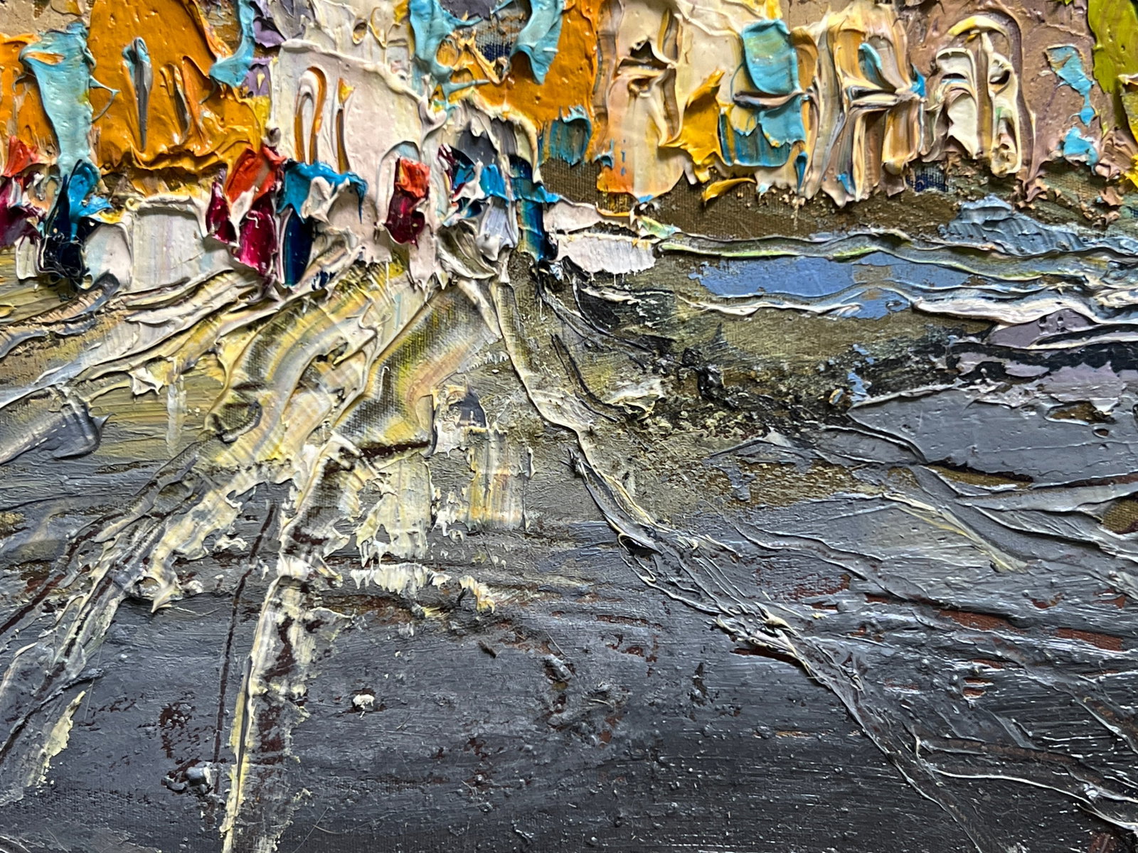 Oil painting with frame evening City K. Leonid - 8