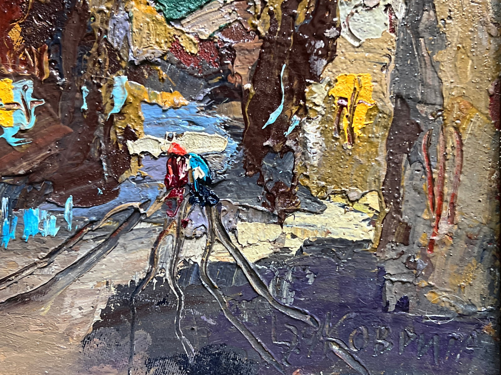 Oil painting with frame Lviv square K. Leonid - 10