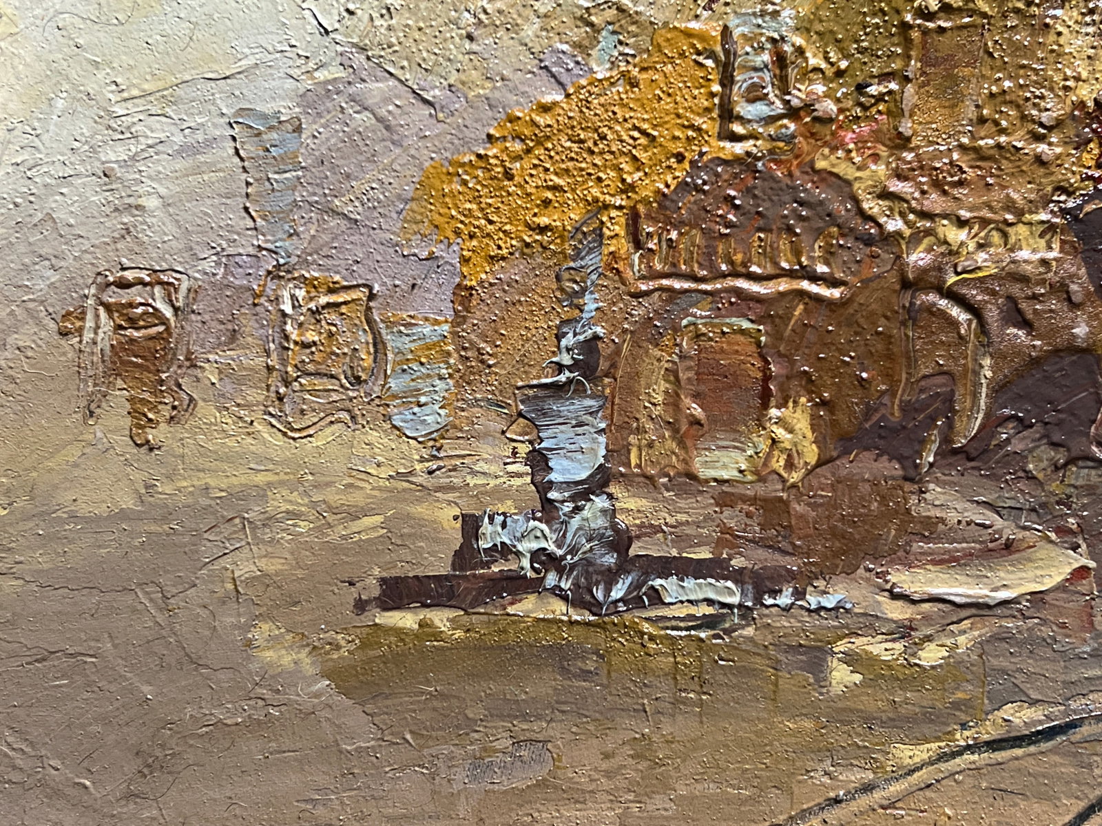 Oil painting with frame Lviv square K. Leonid - 4