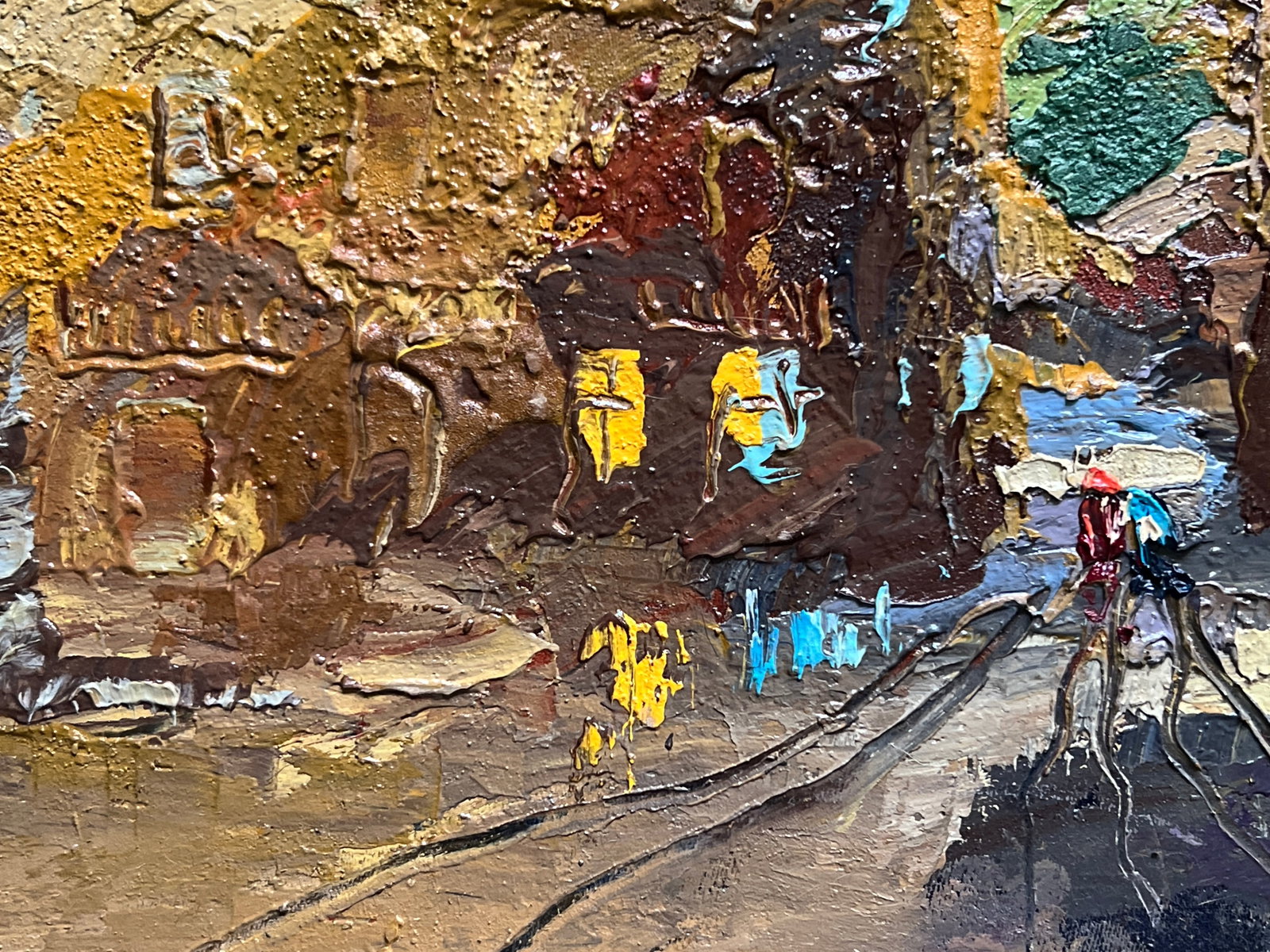 Oil painting with frame Lviv square K. Leonid - 5