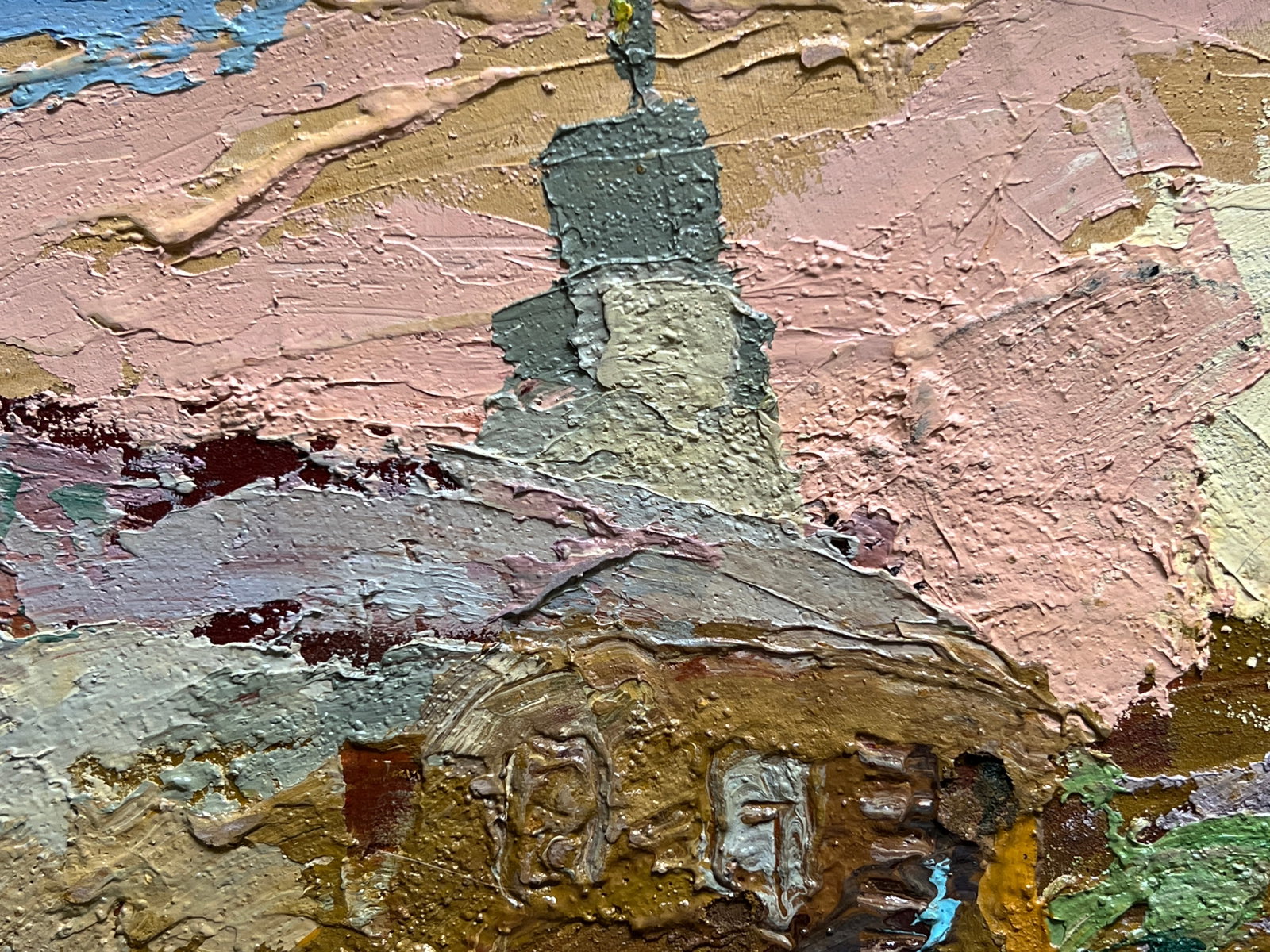 Oil painting with frame Lviv square K. Leonid - 7