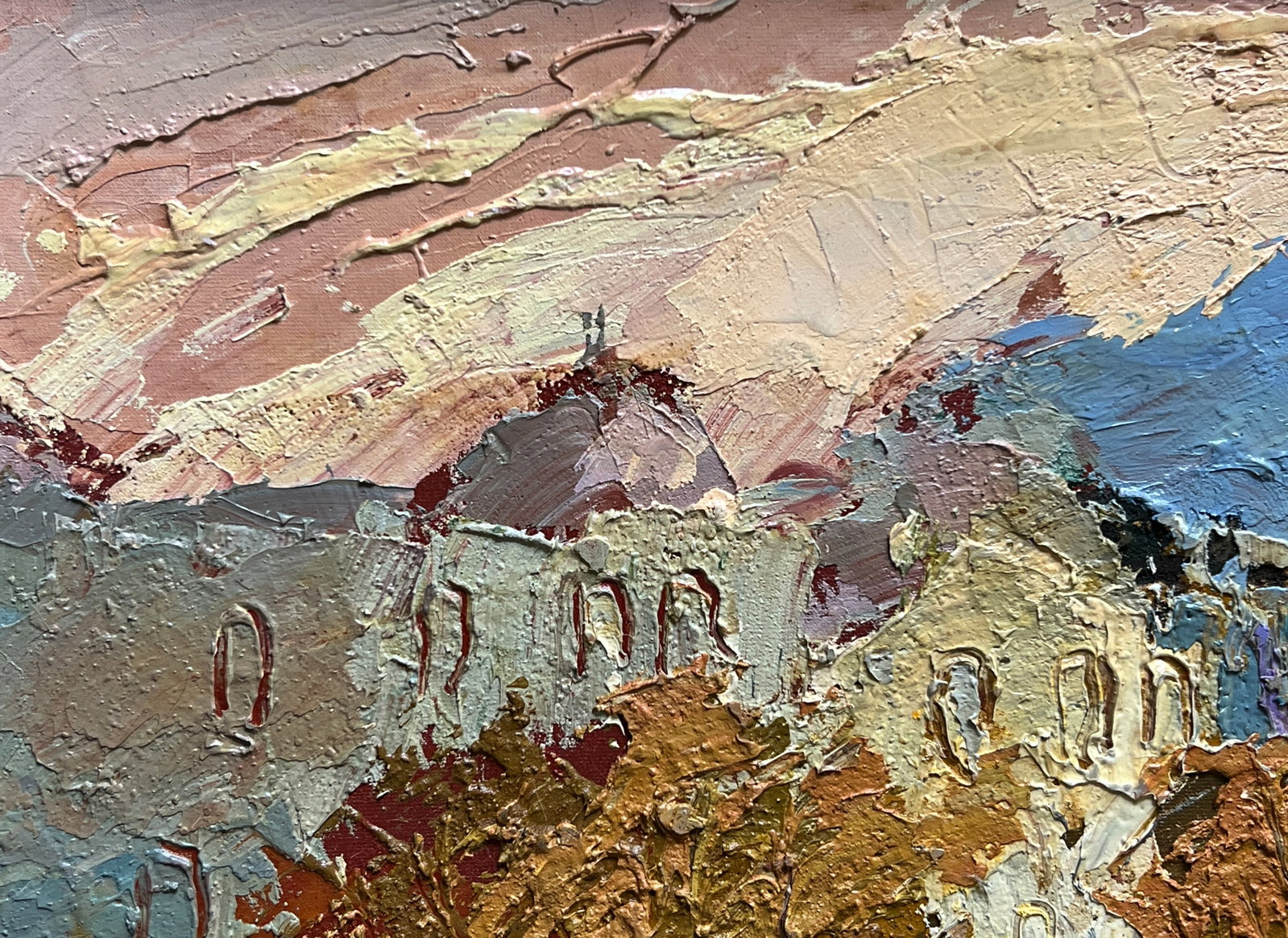 Oil painting with frame City K. Leonid - 2