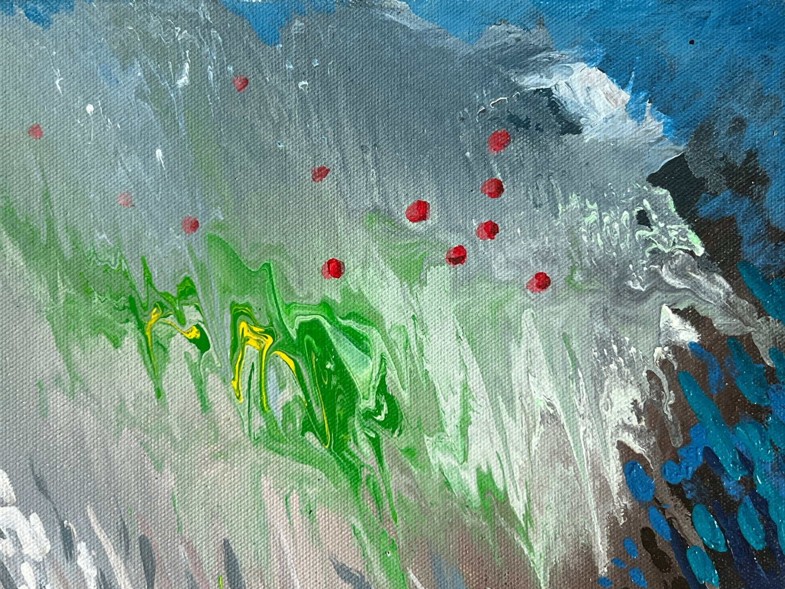 Abstract Oil painting with frame garden K. Leonid - 3