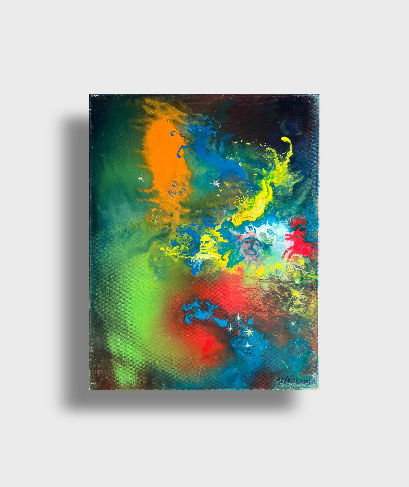 Abstract Oil painting with frame fantasy K. Leonid - 11