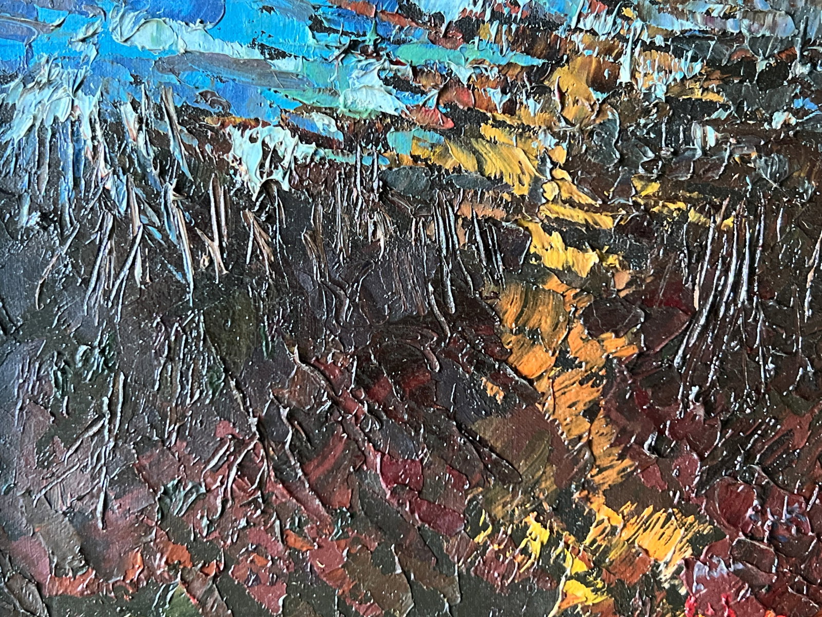 Abstract Oil painting with frame Seasons K. Leonid - 6