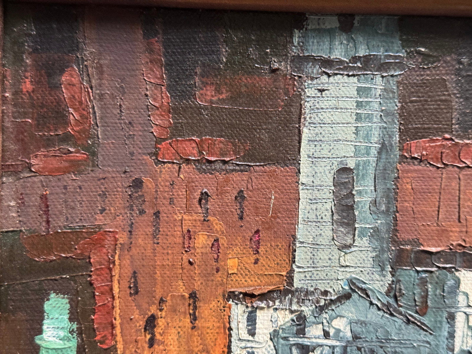Oil painting with frame Lviv Square K. Leonid - 2
