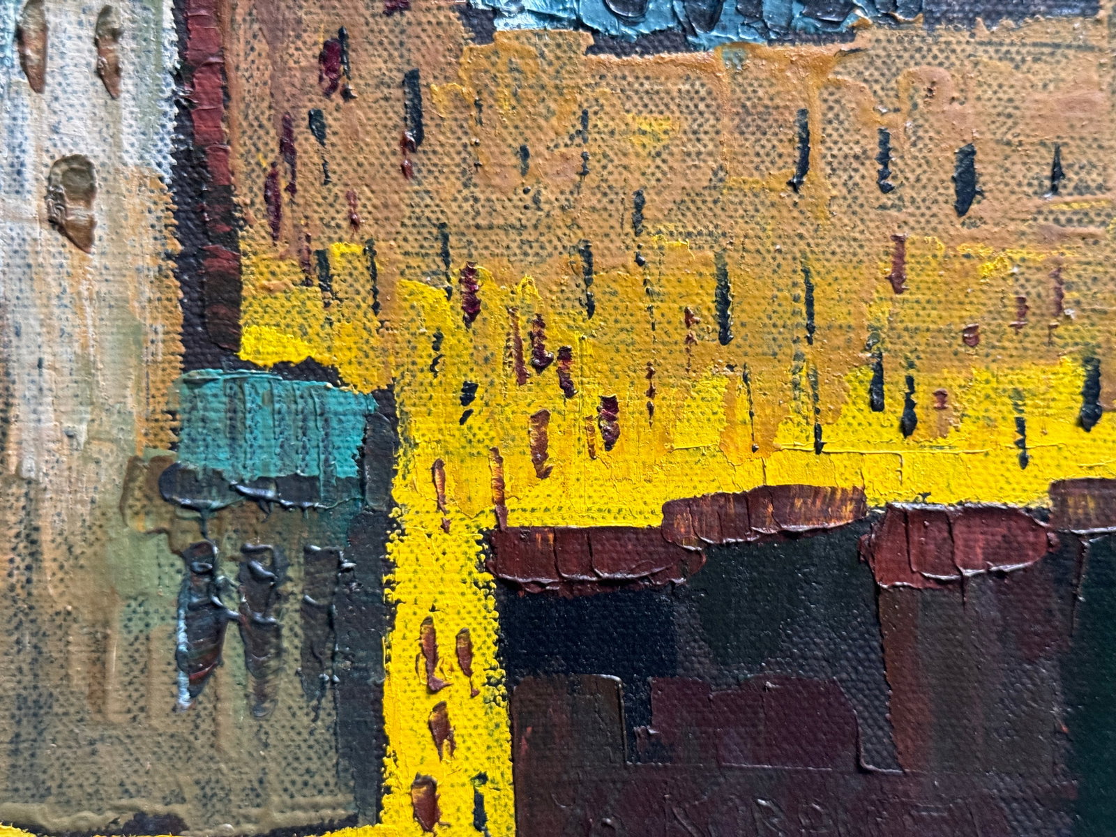 Oil painting with frame Lviv Square K. Leonid - 5