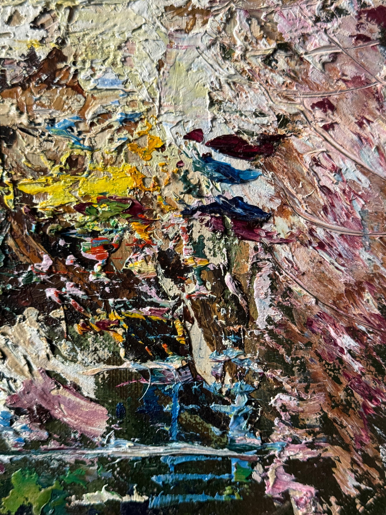 Abstract Oil painting with frame evening city K. Leonid - 5