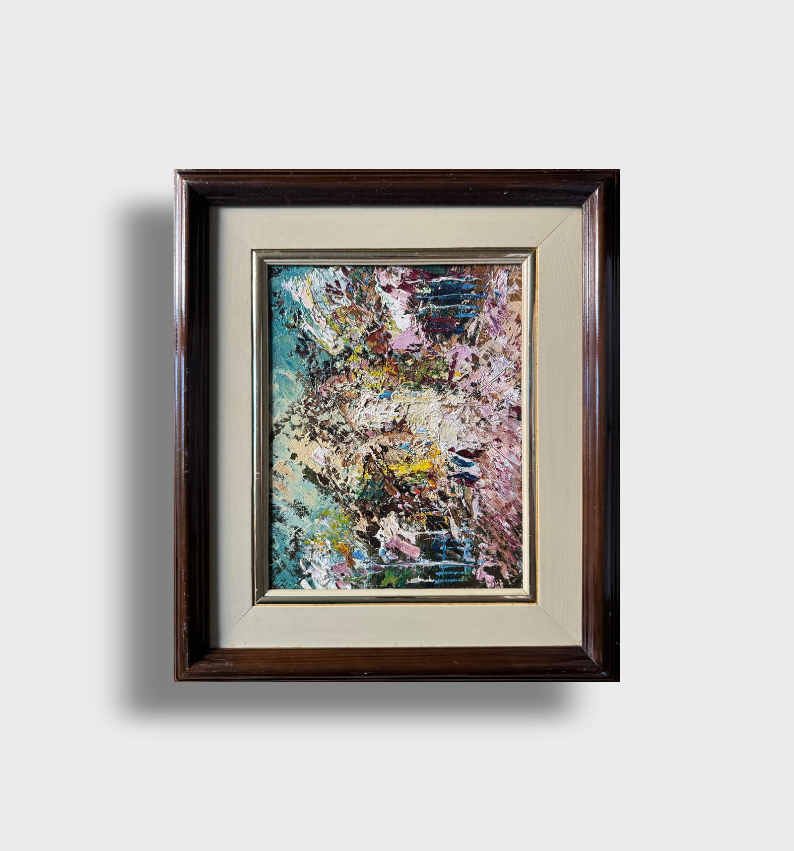 Abstract Oil painting with frame evening city K. Leonid - 7
