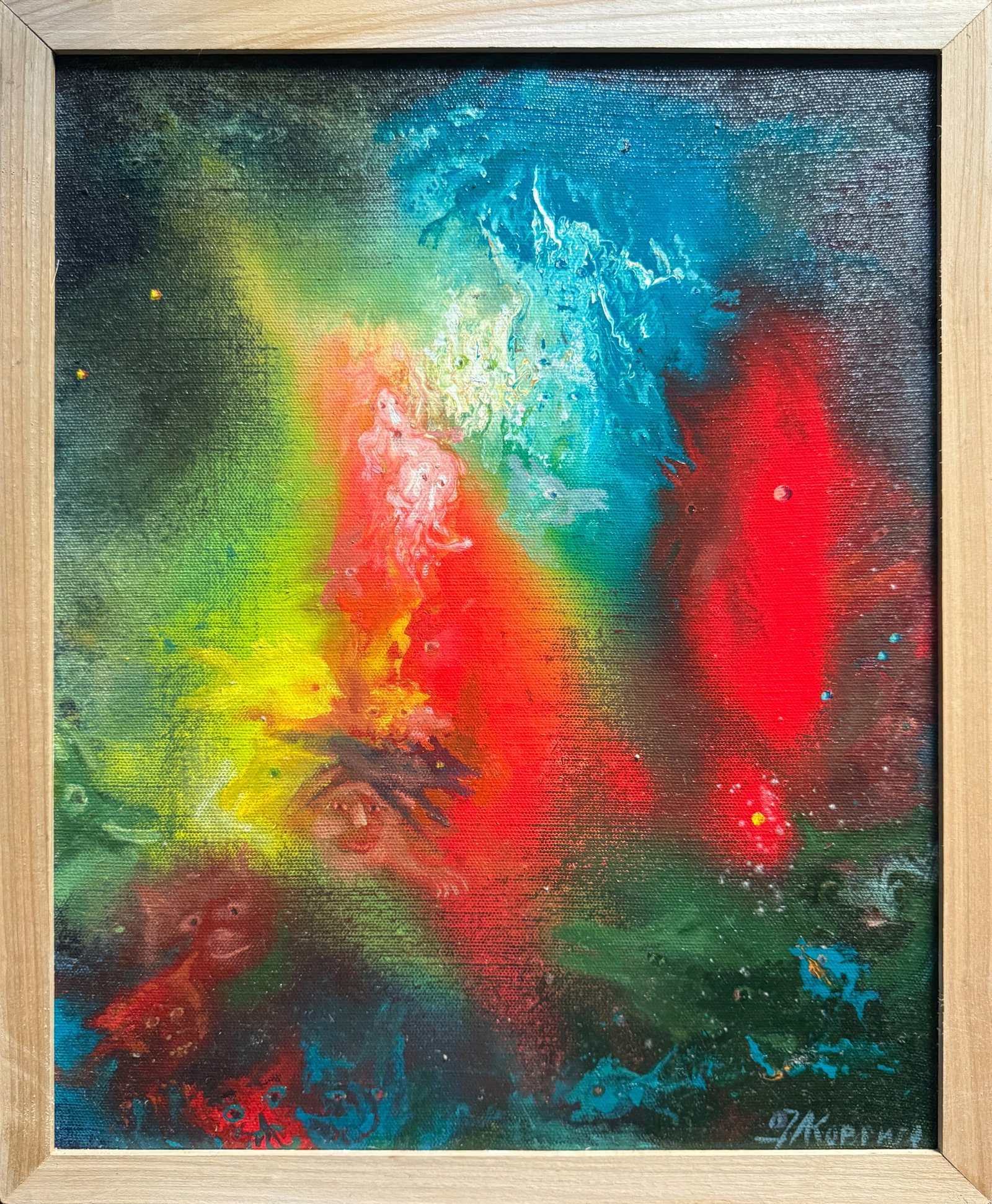 Abstract Oil painting with frame dream K. Leonid: 647KK Painter: K. Leonid S?ze: 50x40 cm/ 19.68x15.74 inches Components: oil, canvas Original painting CONDITION: exellent ERA:2007 ARTIST: Born in the village of Ostrov, what a beautiful name, located