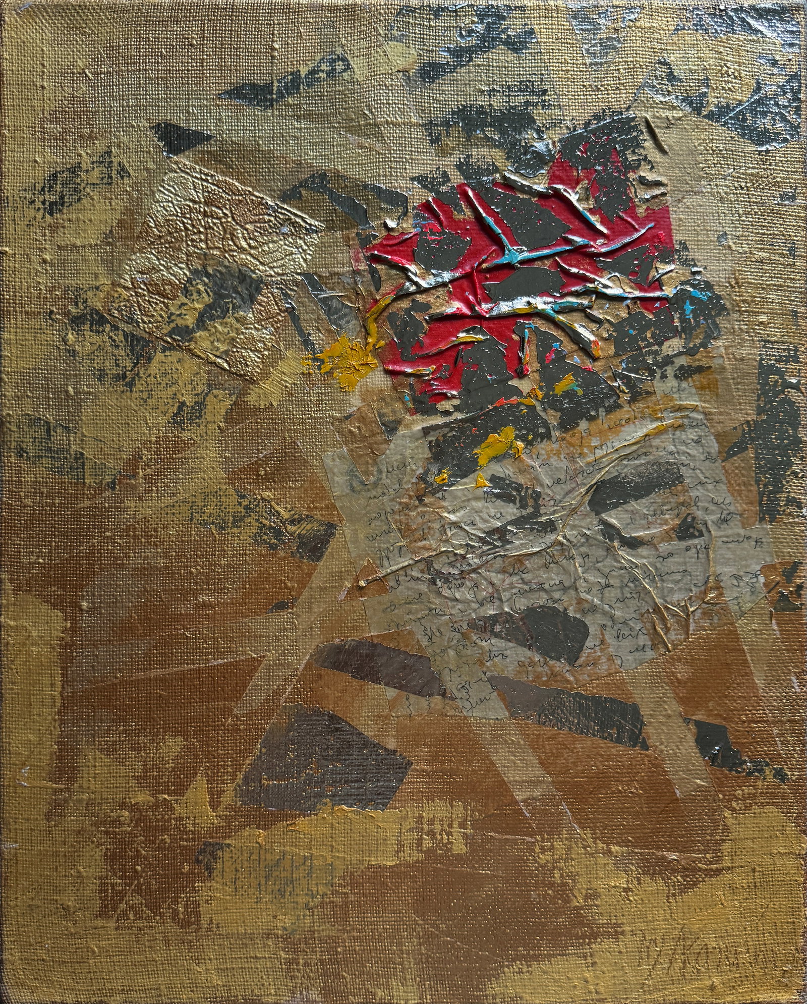 Perception of the author's technique Oil painting with frame Gold K. Leonid: 649KK Painter: K. Leonid S?ze: 50x40 cm/ 19.68x15.74 inches Components: oil, acrylic, canvas Original painting CONDITION: exellent ERA:2019 ARTIST: Born in the village of Ostrov, what a beautiful name