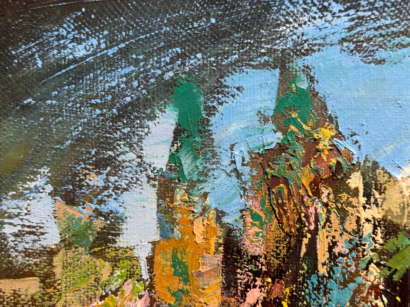 Abstract Oil painting with frame escape K. Leonid - 2