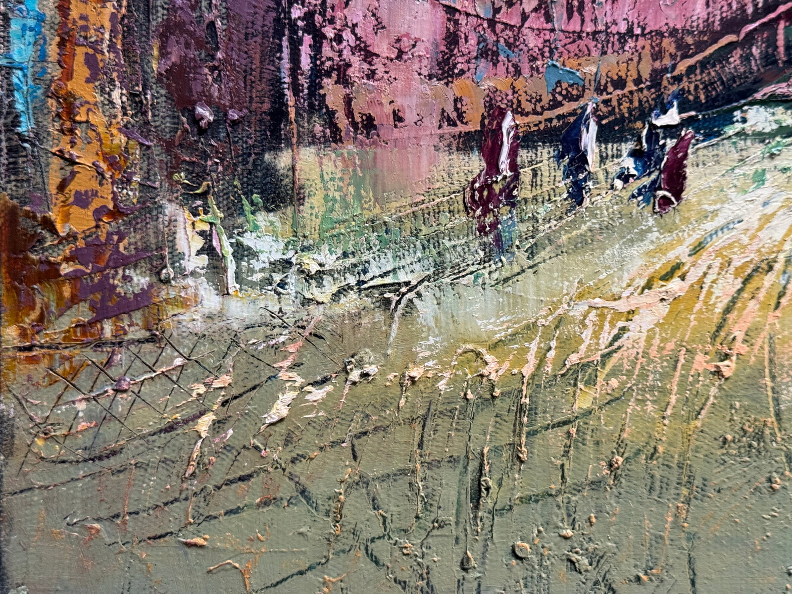 Oil painting with frame Lviv street K. Leonid - 8