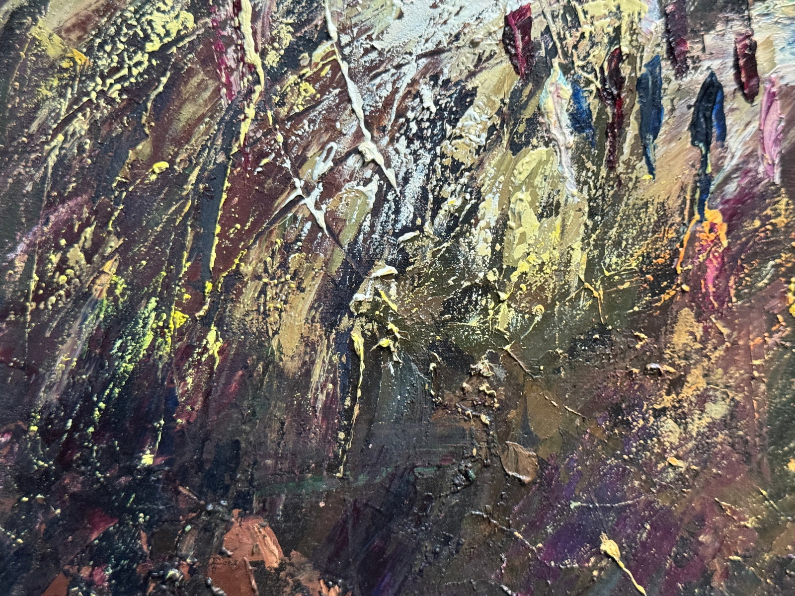 Abstract Oil painting with frame Cityscape K. Leonid - 10