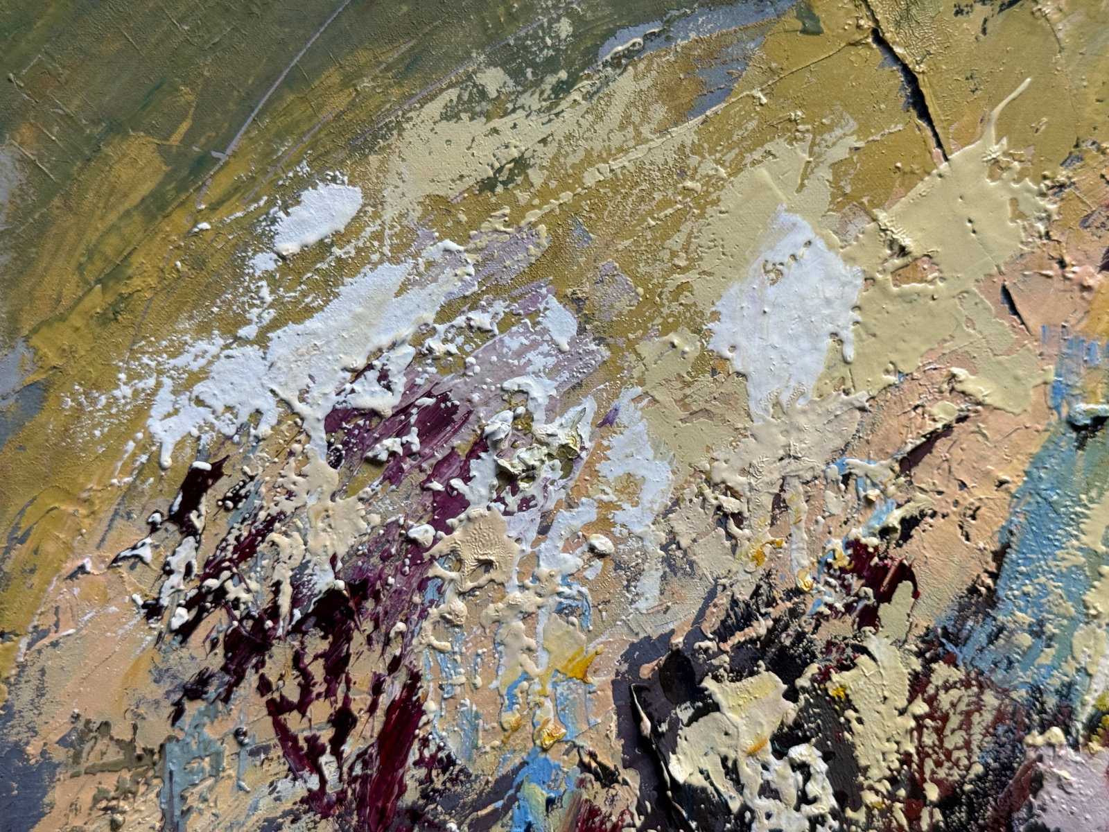 Abstract Oil painting with frame Cityscape K. Leonid - 3