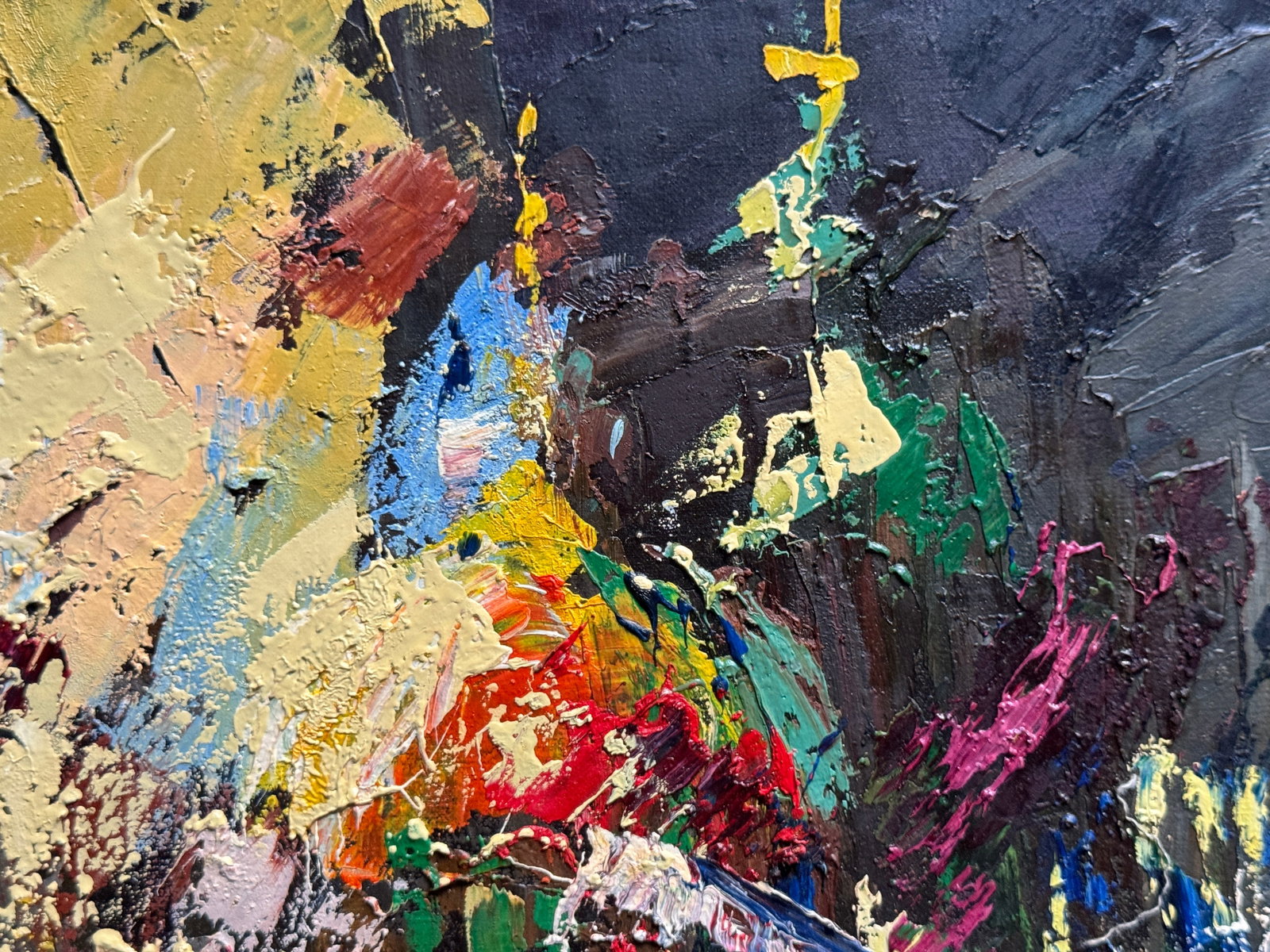 Abstract Oil painting with frame Cityscape K. Leonid - 4