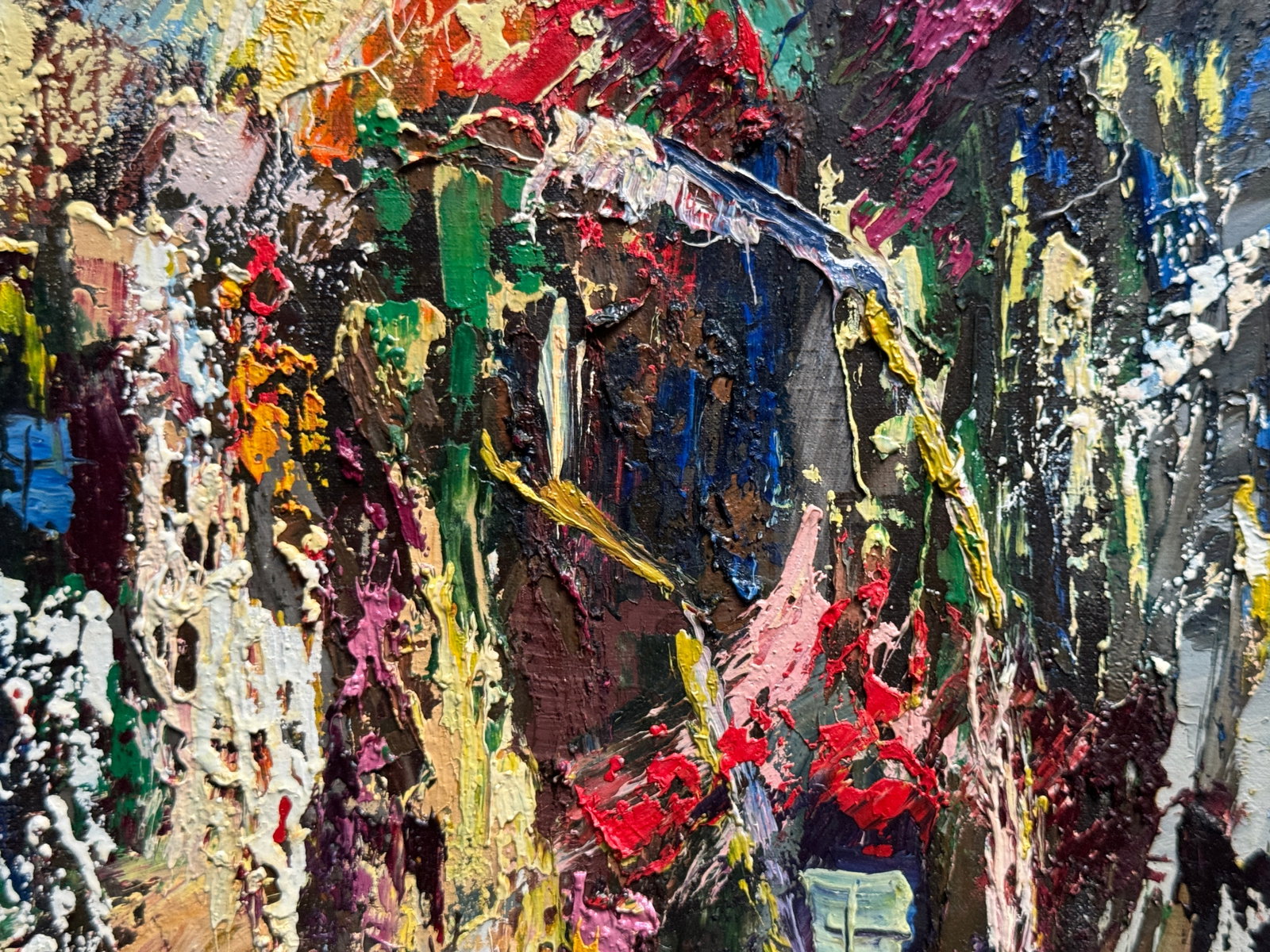 Abstract Oil painting with frame Cityscape K. Leonid - 5