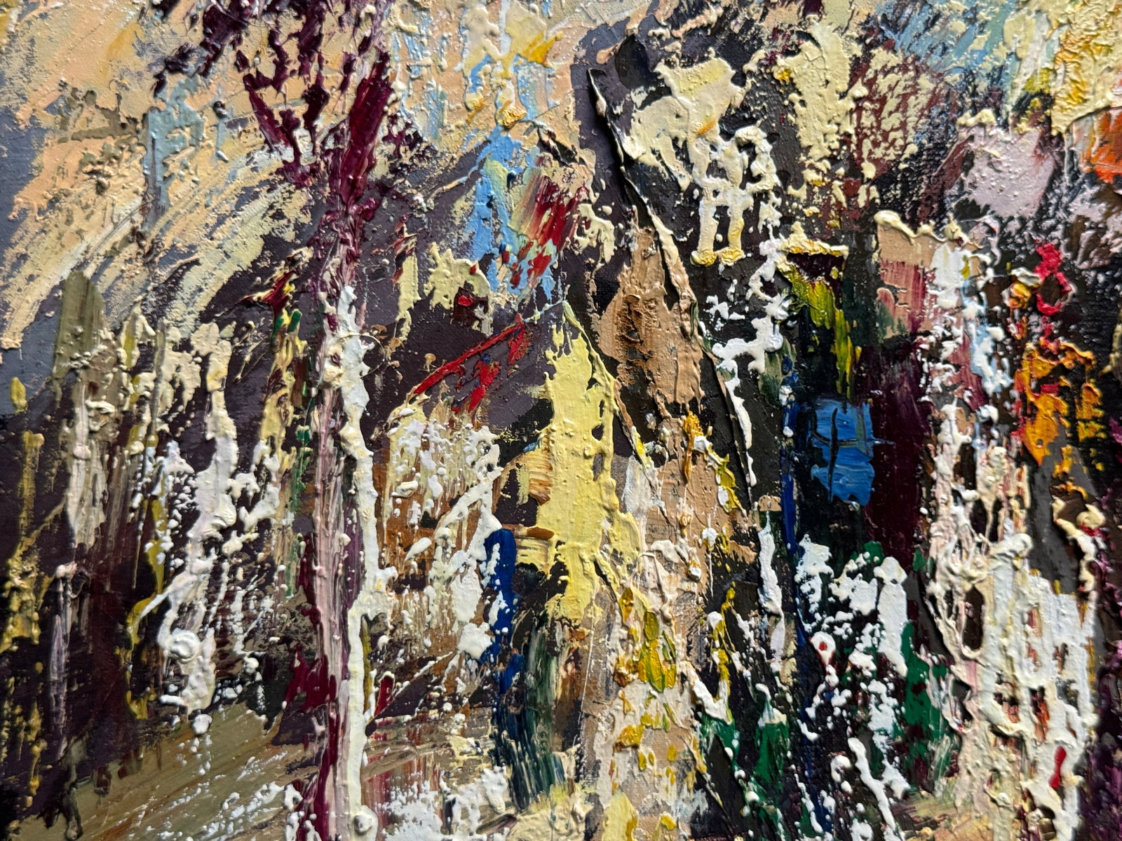 Abstract Oil painting with frame Cityscape K. Leonid - 6