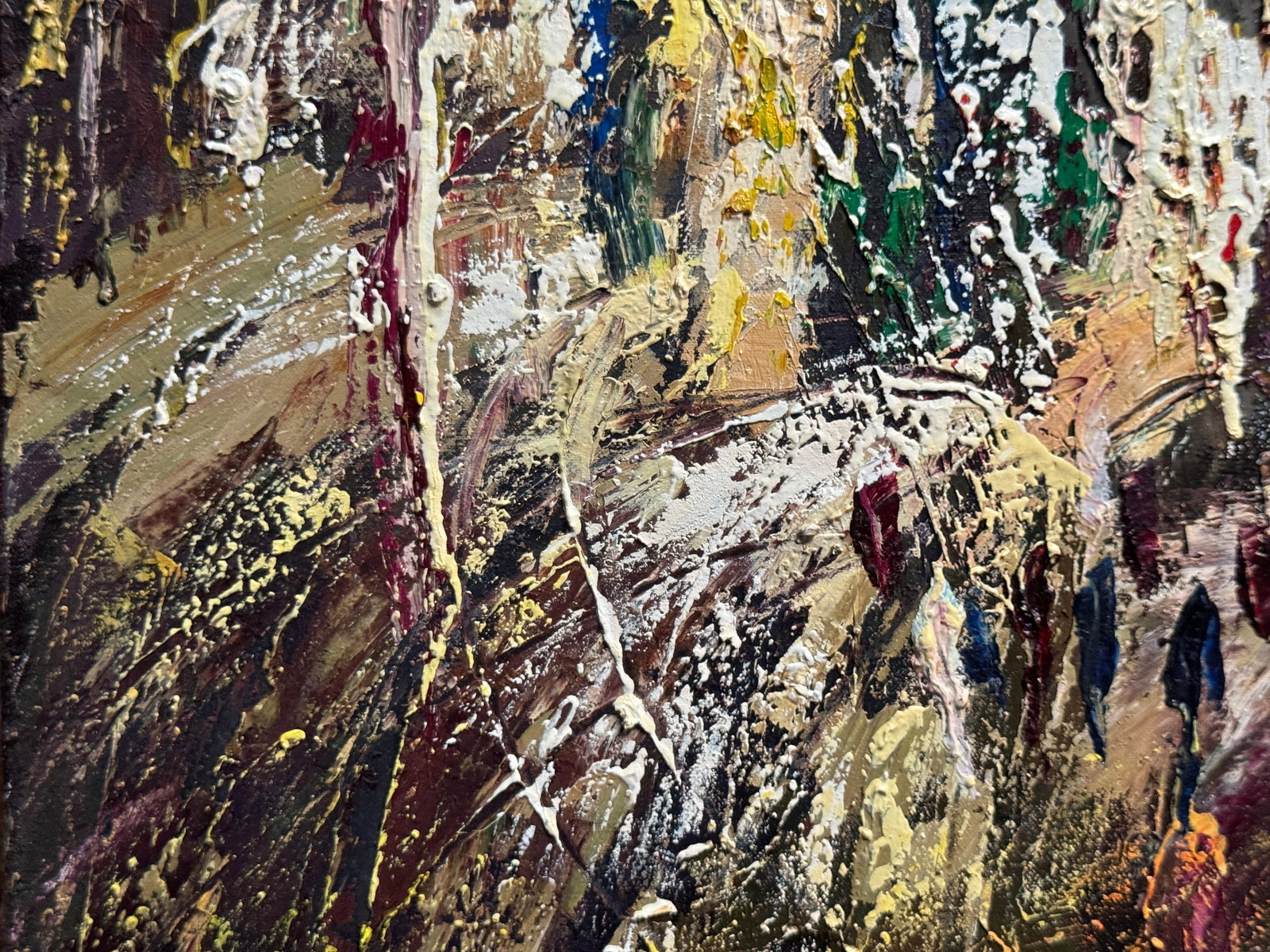 Abstract Oil painting with frame Cityscape K. Leonid - 7