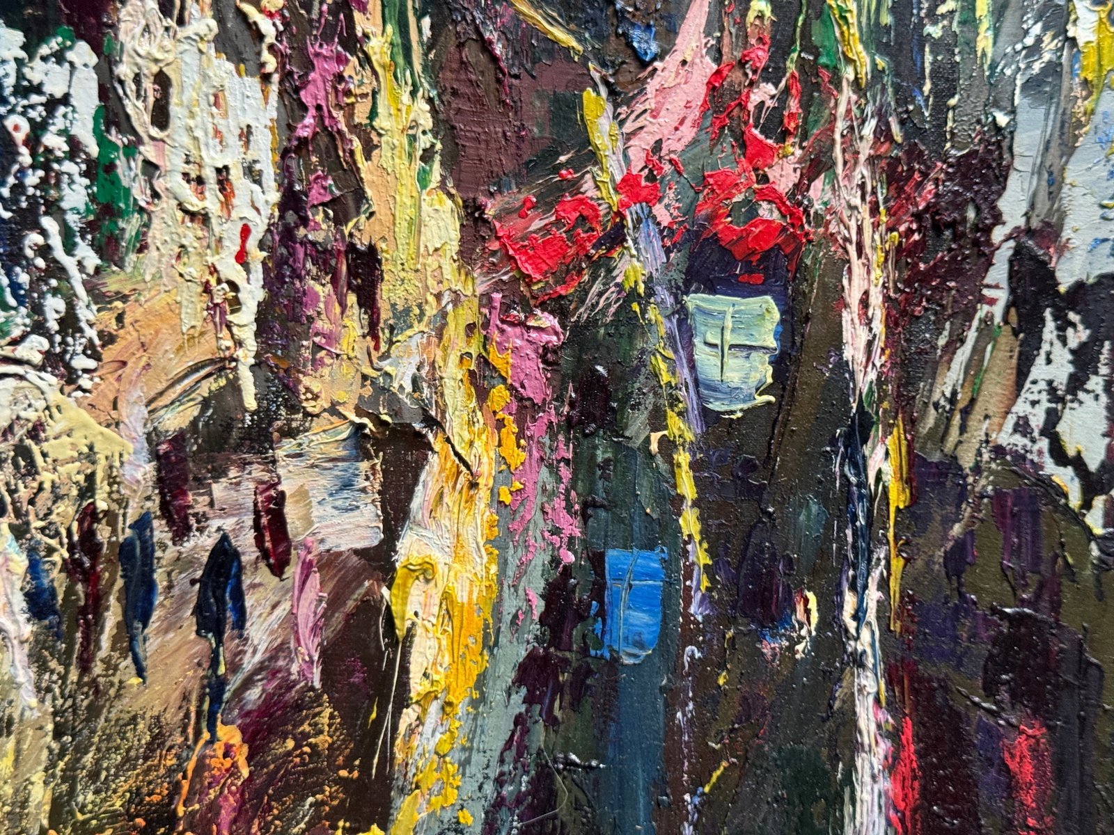 Abstract Oil painting with frame Cityscape K. Leonid - 8