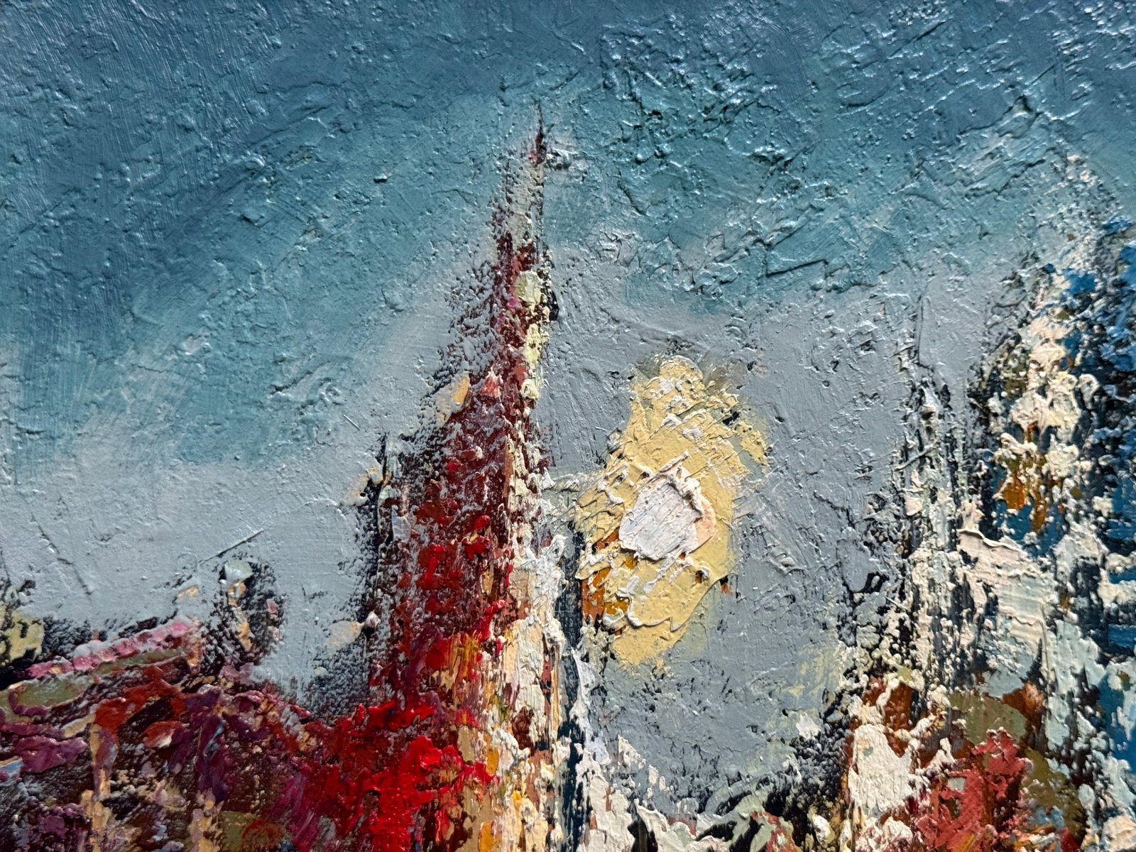 Abstract Oil painting with frame St. Andrew's Descent Kyiv K. Leonid - 2