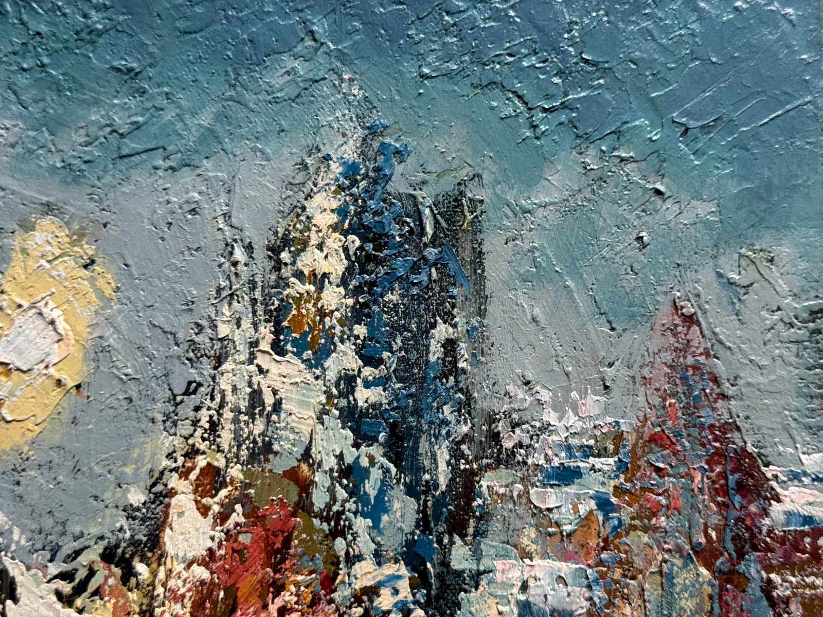 Abstract Oil painting with frame St. Andrew's Descent Kyiv K. Leonid - 3