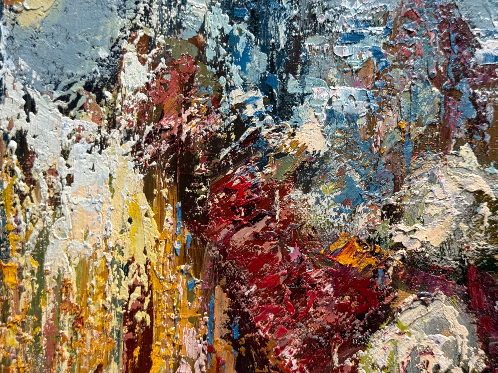 Abstract Oil painting with frame St. Andrew's Descent Kyiv K. Leonid - 4
