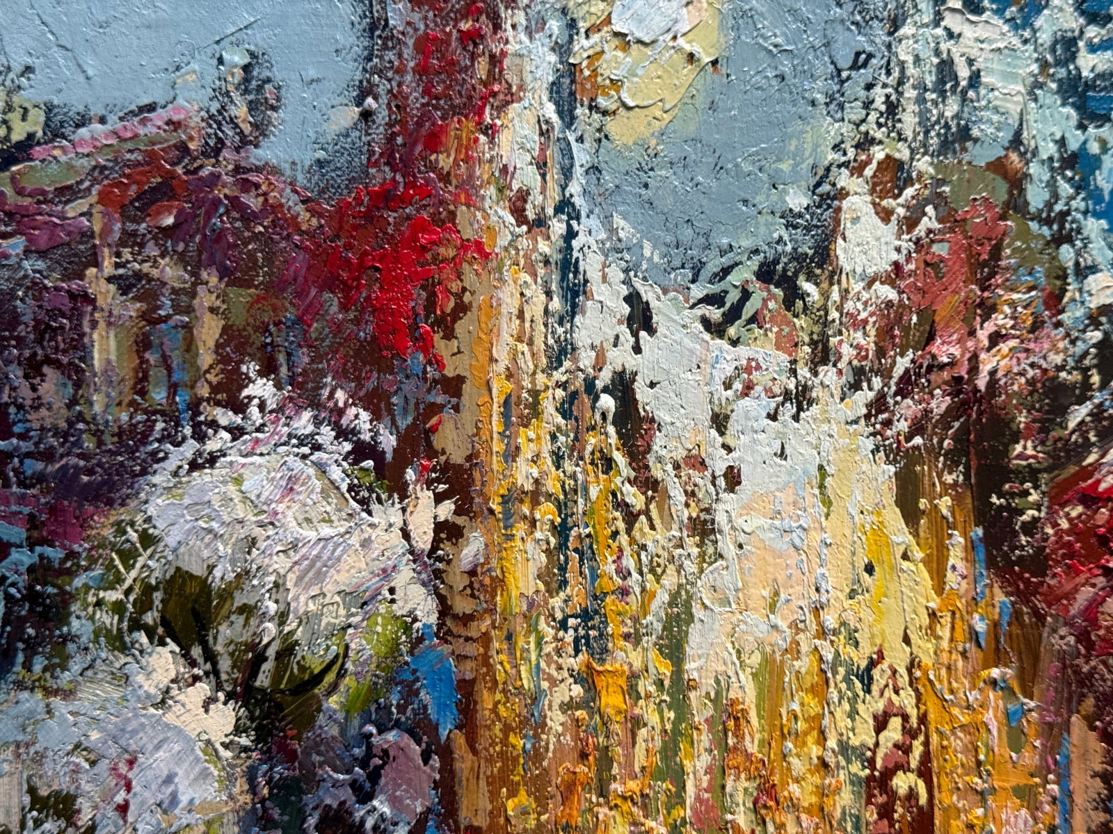 Abstract Oil painting with frame St. Andrew's Descent Kyiv K. Leonid - 5