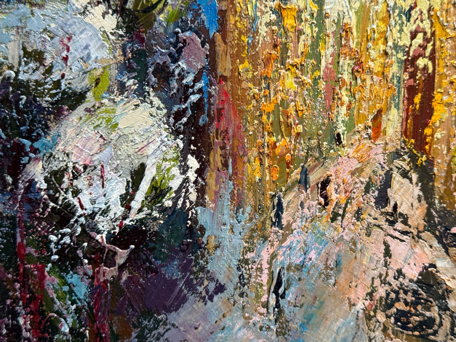 Abstract Oil painting with frame St. Andrew's Descent Kyiv K. Leonid - 6
