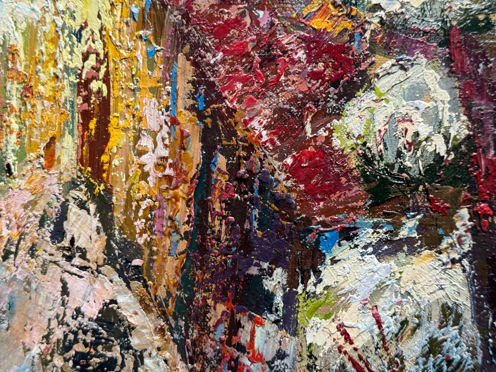 Abstract Oil painting with frame St. Andrew's Descent Kyiv K. Leonid - 7