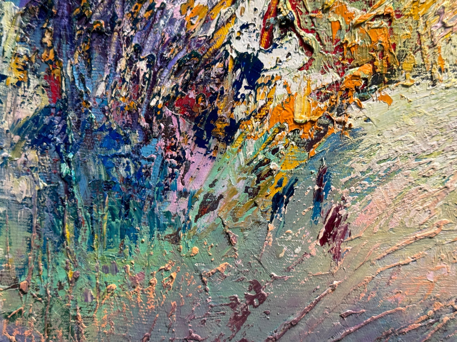 Abstract Oil painting with frame Bernardine monastery in Lviv K. Leonid - 7