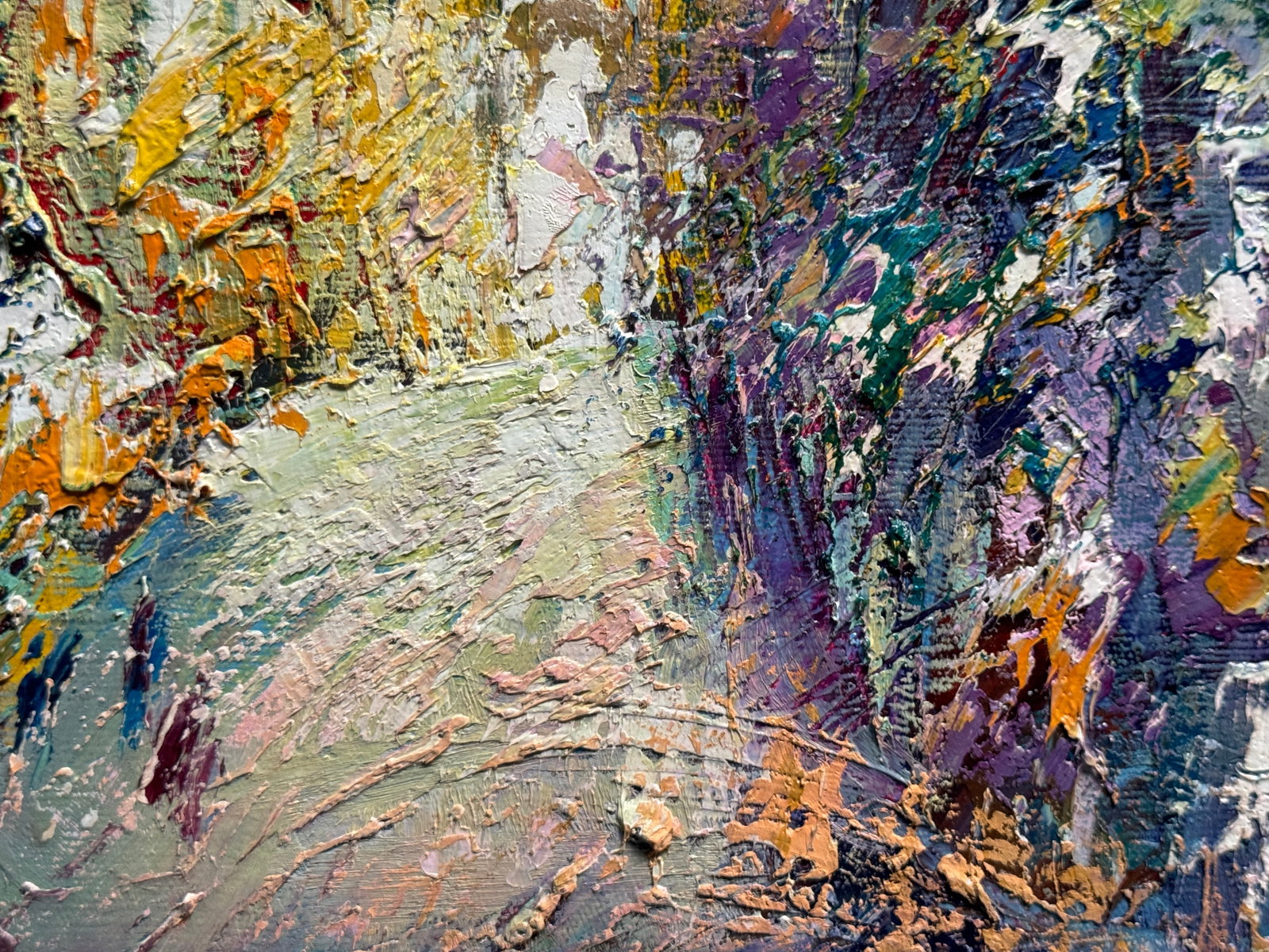 Abstract Oil painting with frame Bernardine monastery in Lviv K. Leonid - 8