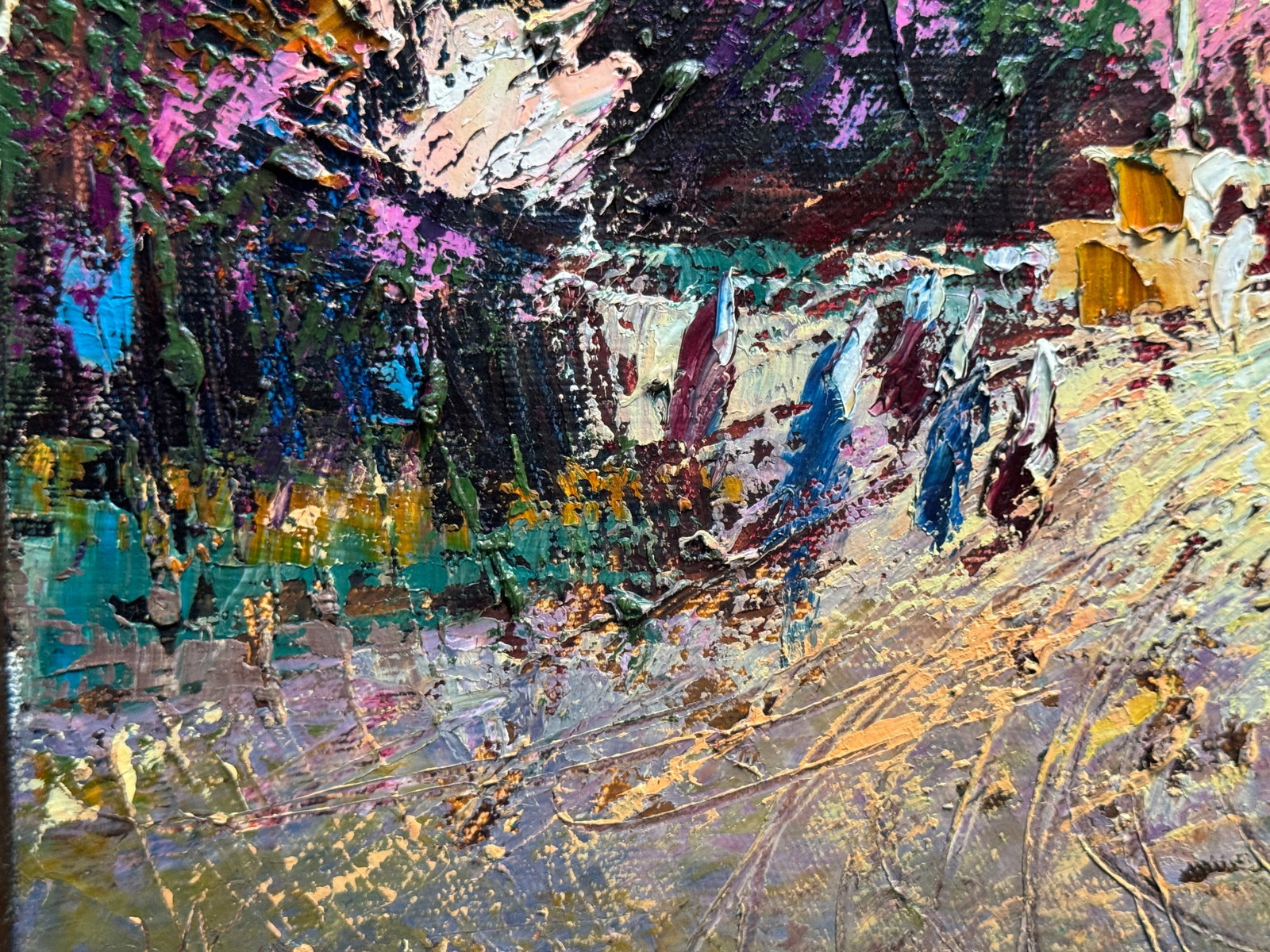 Abstract Oil painting with frame Bernardine monastery in Lviv K. Leonid - 6