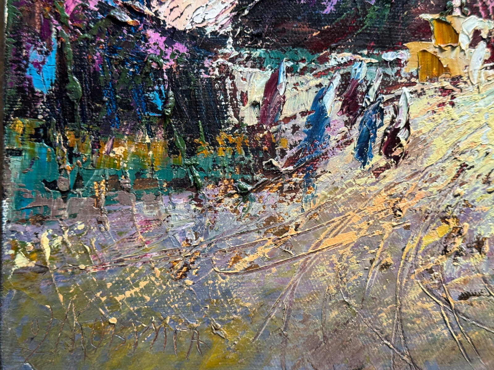 Abstract Oil painting with frame Bernardine monastery in Lviv K. Leonid - 9