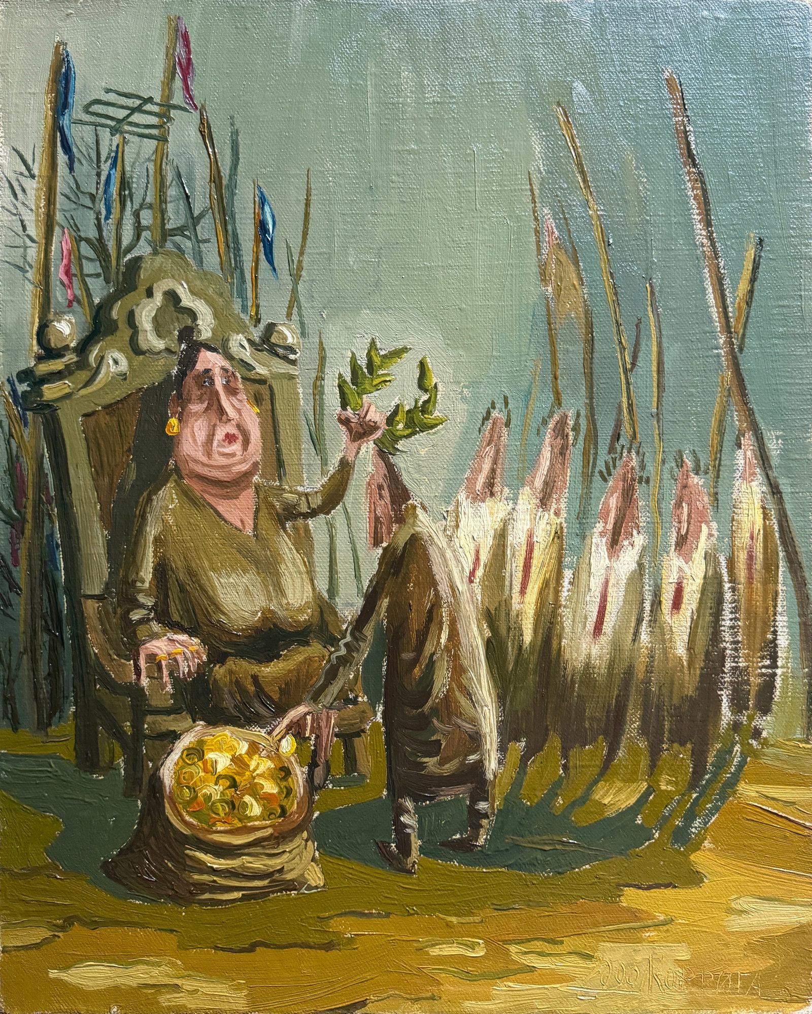 Oil painting with frame Fame K. Leonid: 680KK Painter: K. Leonid S?ze: 50x40 cm/ 19.68x15.74 inches Components: oil, canvas Original painting CONDITION: exellent ERA:2000 ARTIST: Born in the village of Ostrov, what a beautiful name, located