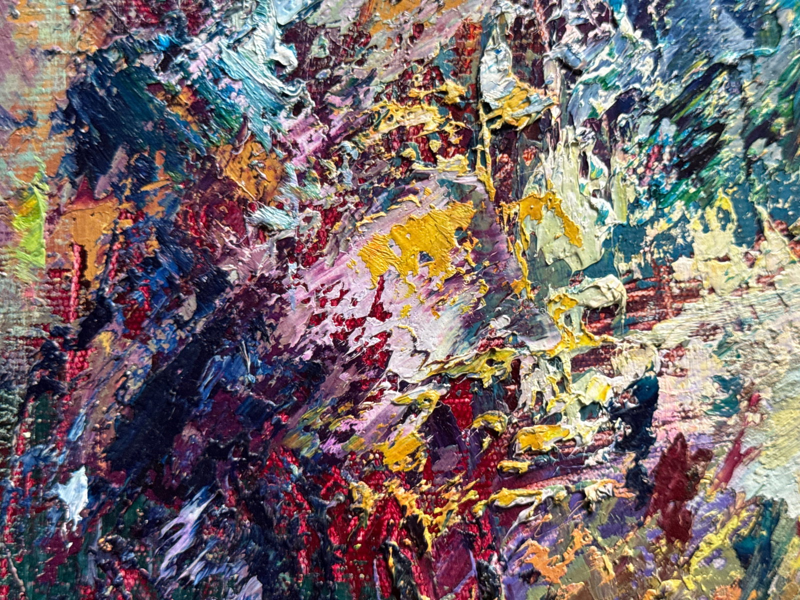 Abstract Oil painting with frame City K. Leonid - 4