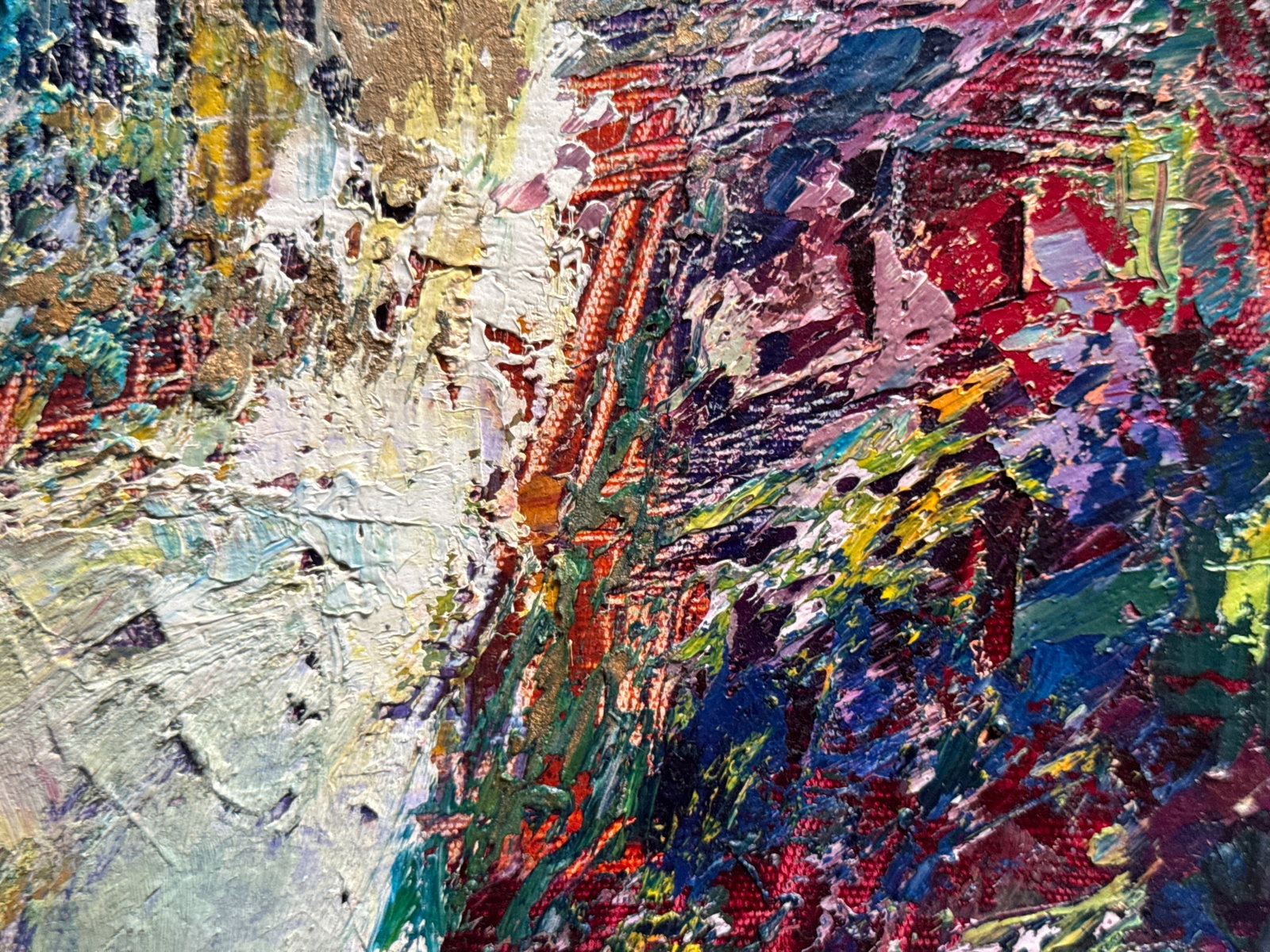Abstract Oil painting with frame City K. Leonid - 7