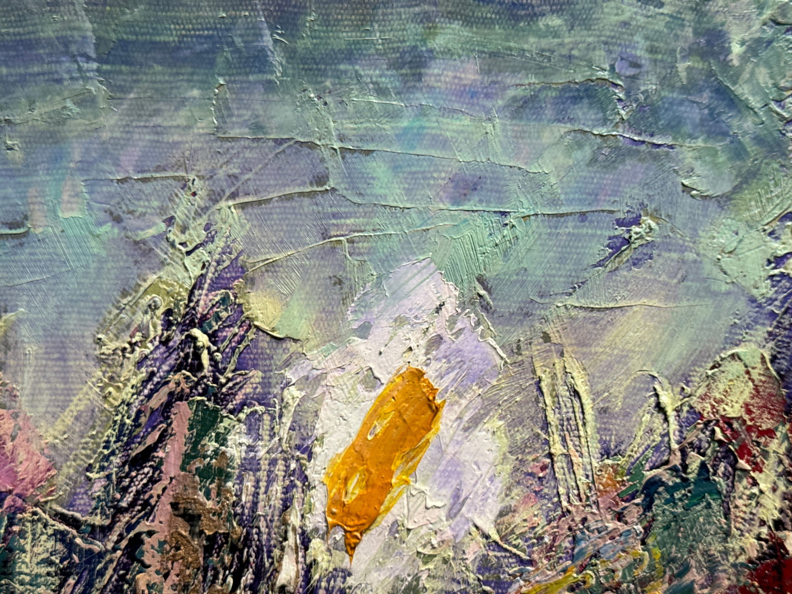 Abstract Oil painting with frame City K. Leonid - 9